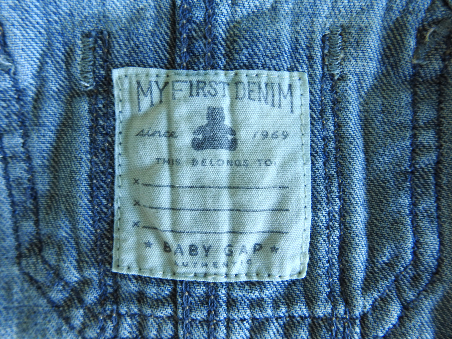 Baby Gap My First Denim Medium Light Wash Overalls 3-6M