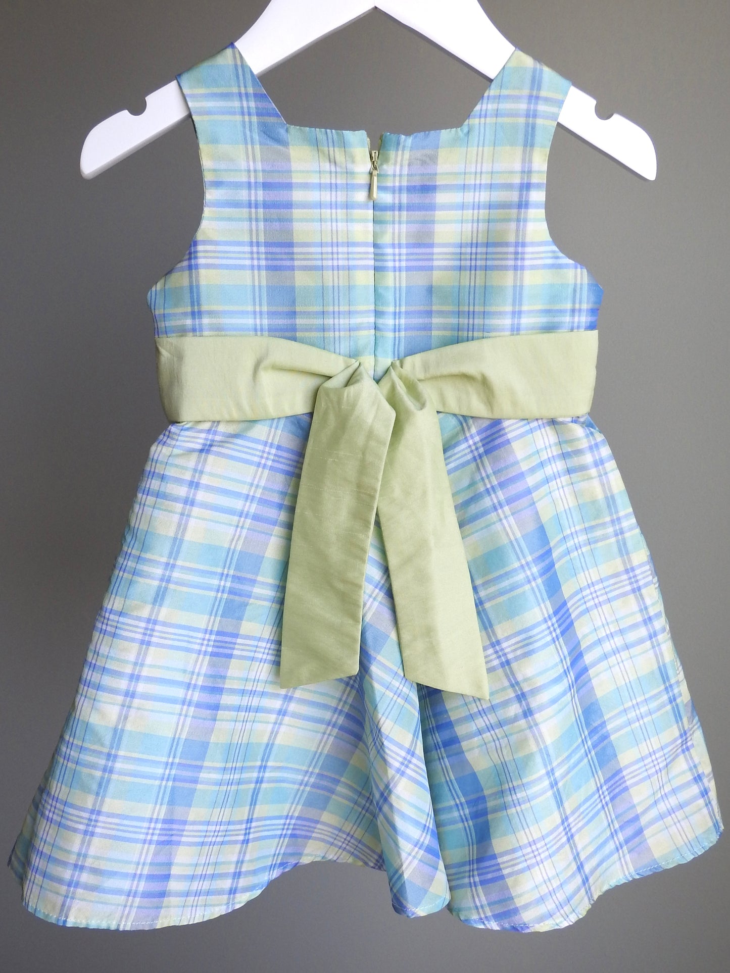 Vintage 90s/00s Perfectly Dressed Blue Green Plaid Dress 12M
