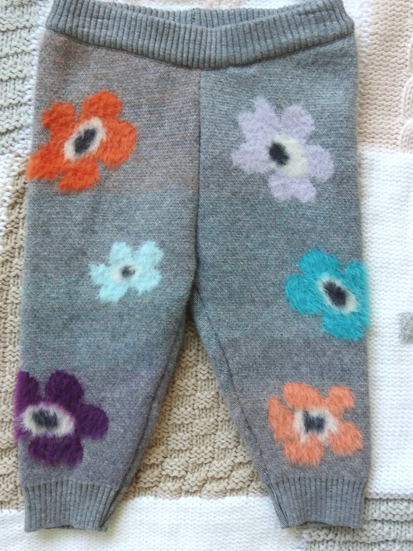Andy & Evan Gray Floral Sweater Set 3-6M