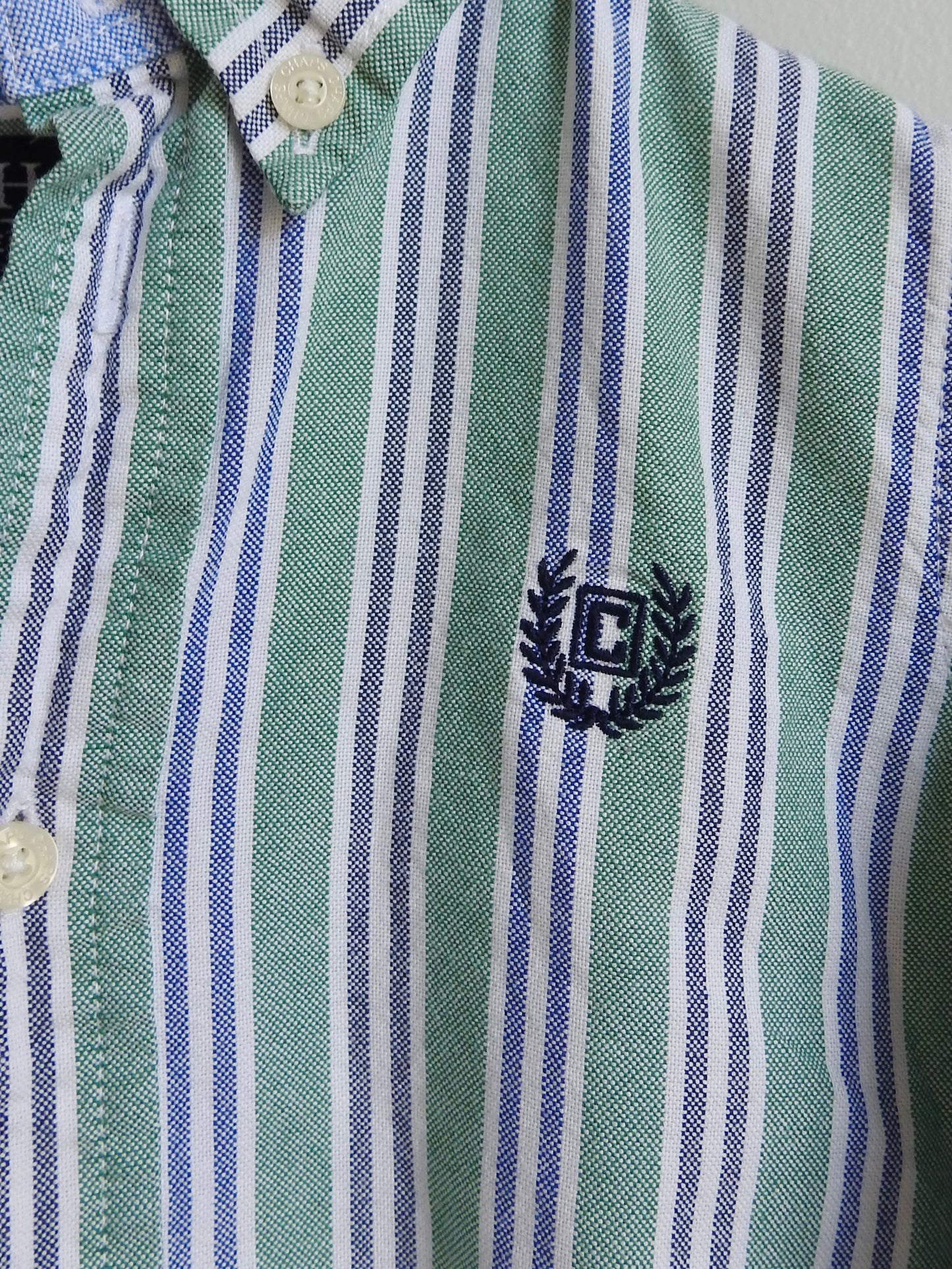 Chaps Green Button Down Shirt 18M
