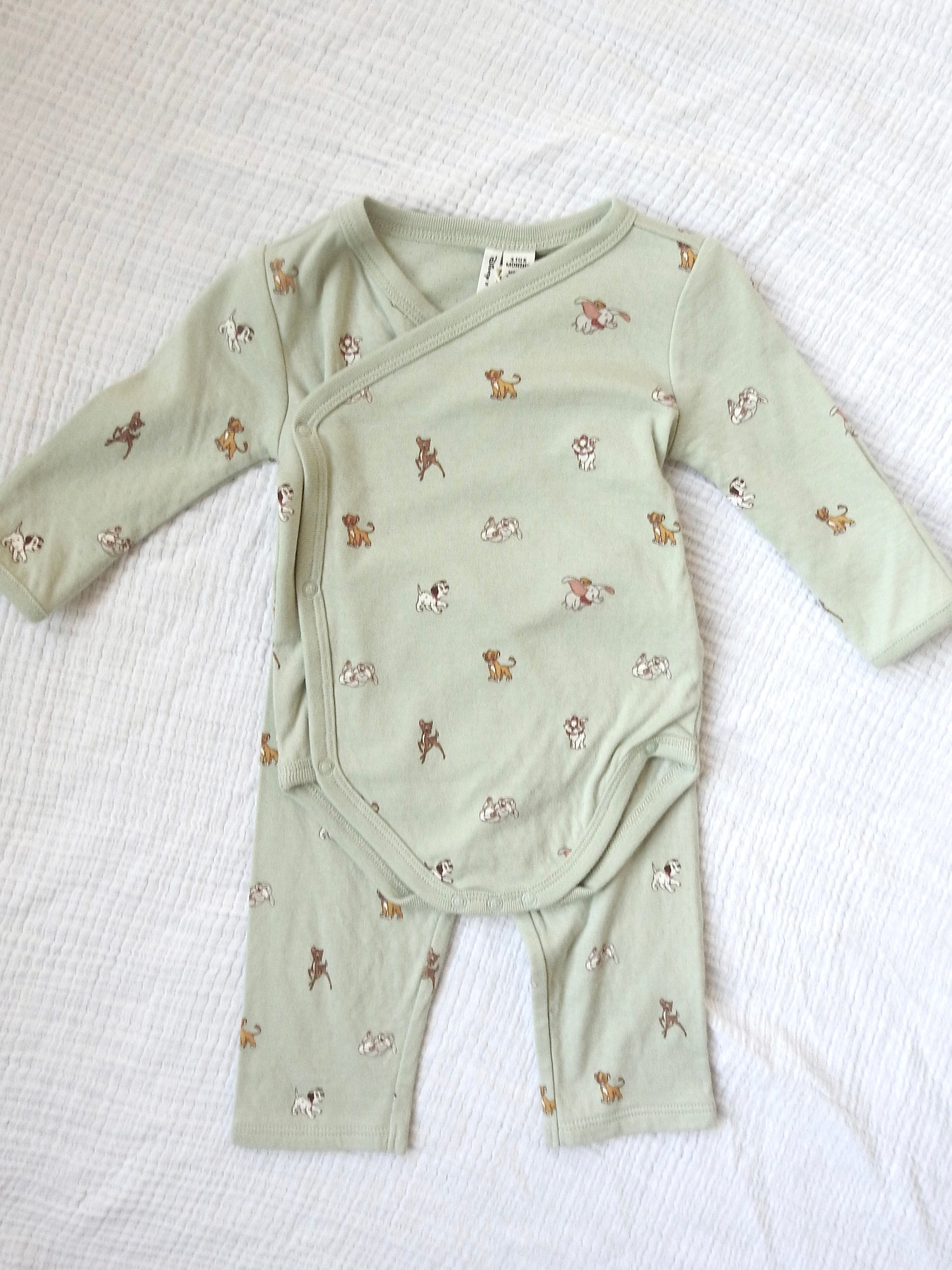 NWT Janie & Jack Disney Friends Green Baby Two Piece Set 3-6M
