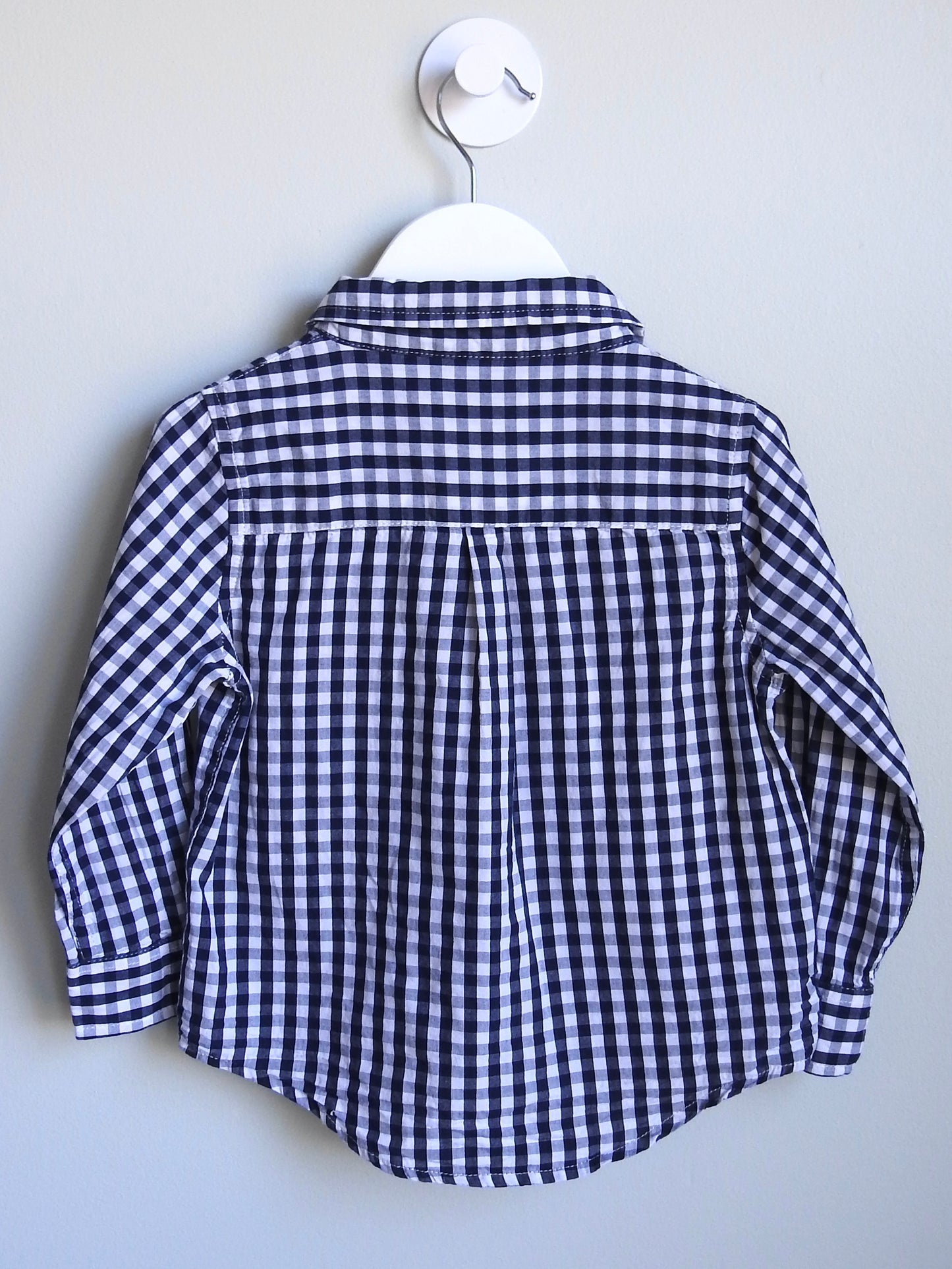 Andy & Evan Navy White Checked Long Sleeve Button Down Shirt 3Y