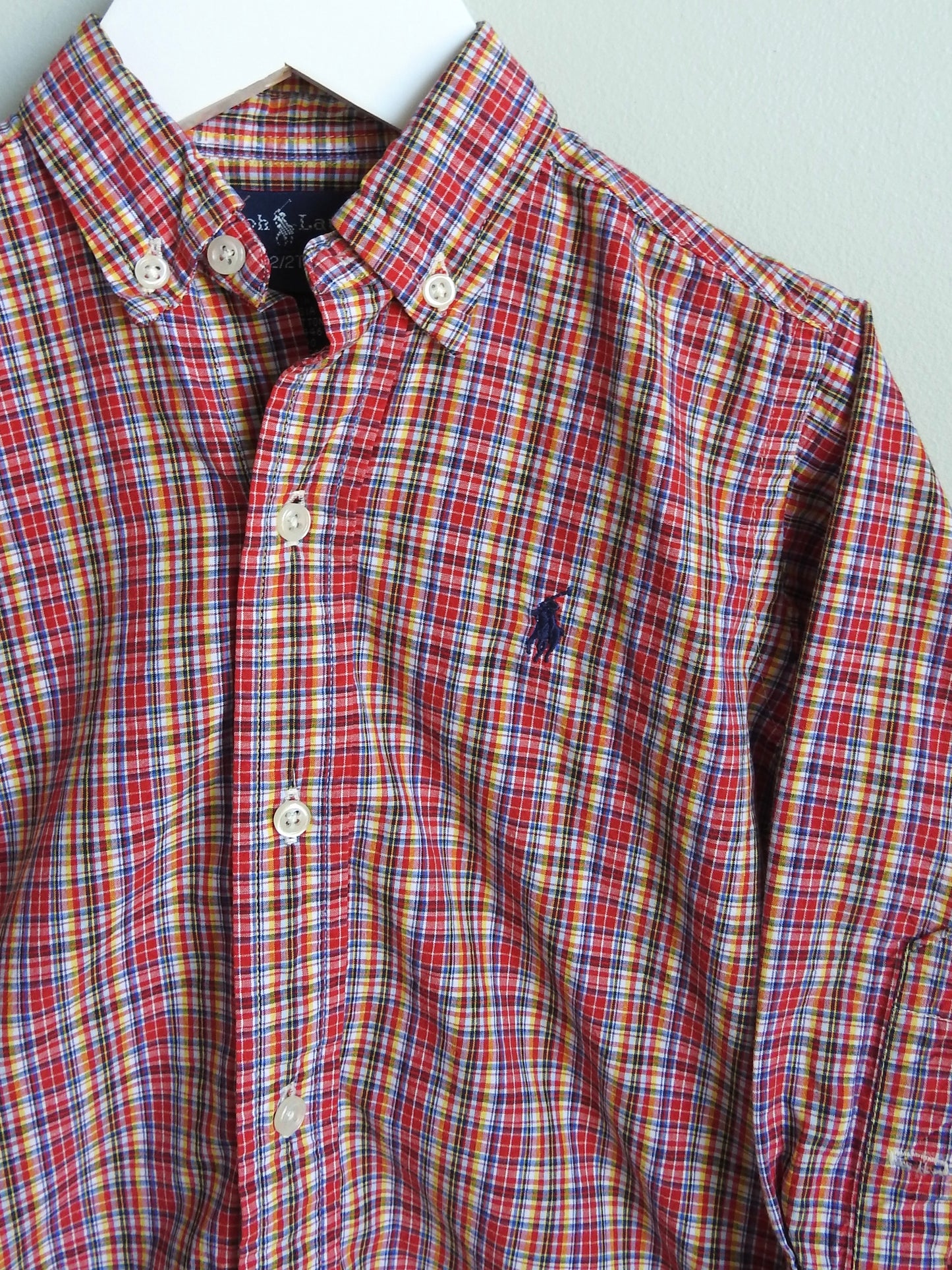 Vintage 90s/00s Ralph Lauren Red Plaid Button Down Shirt 2Y