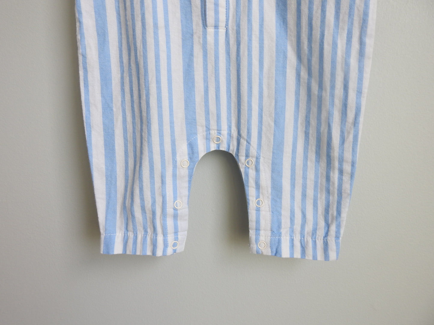 Monica + Andy Blue Striped Romper 0-3M