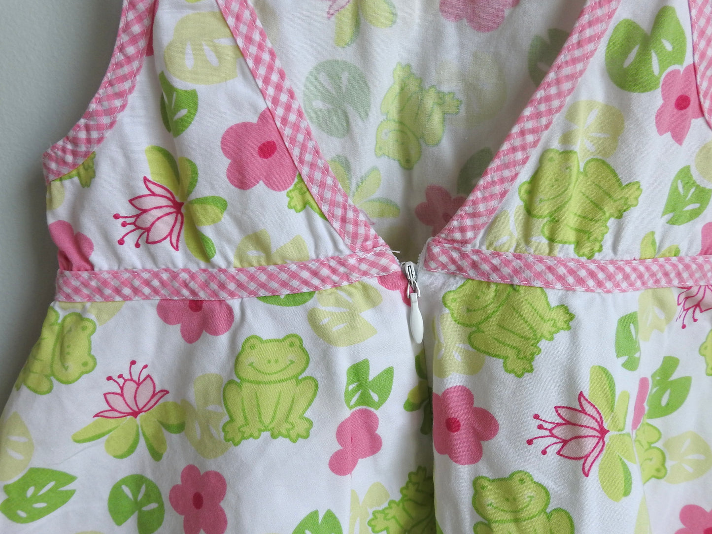 Vintage 2002 Gymboree Pink and Green Frog Dress 12-18M