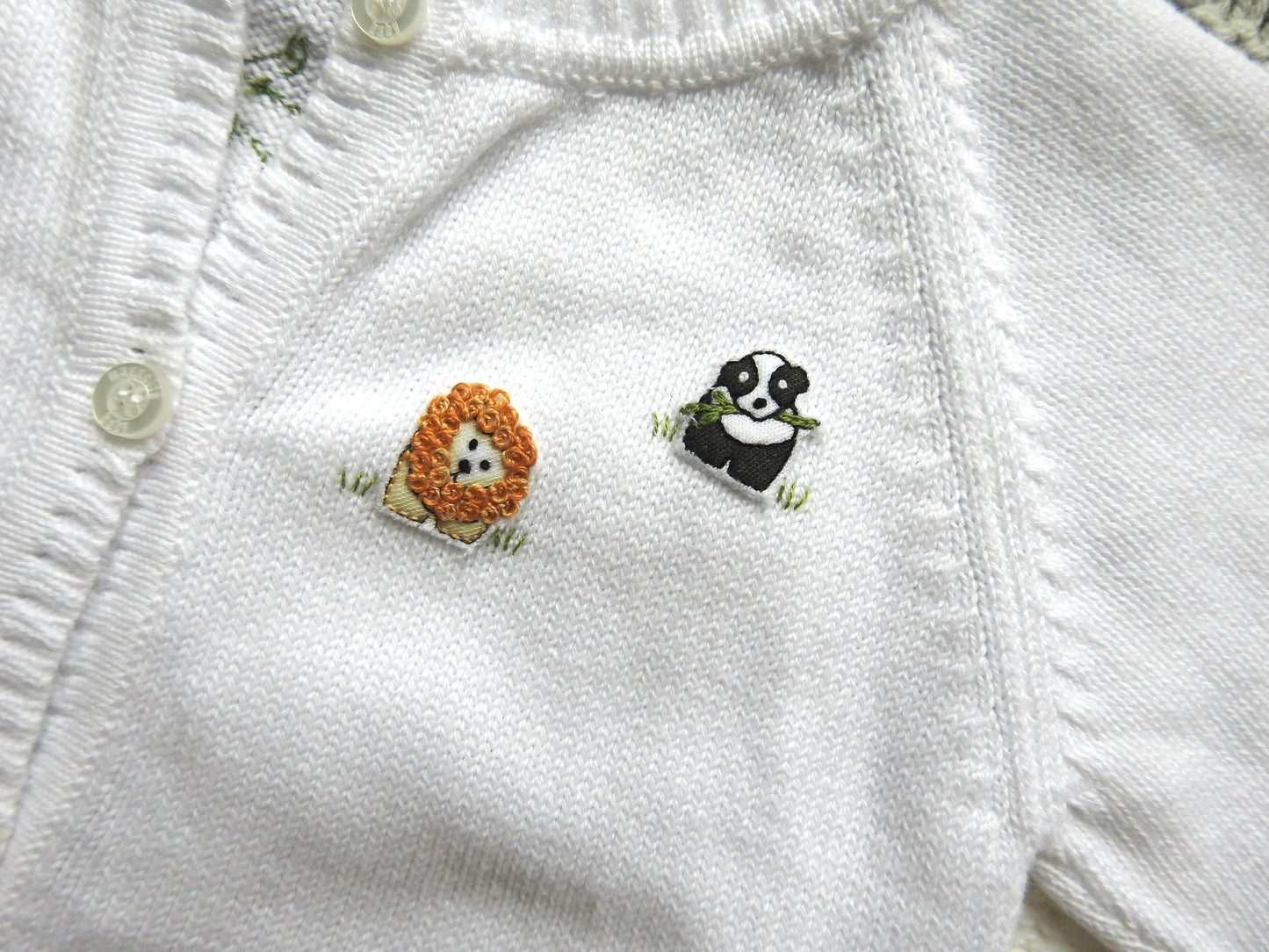 Magnolia Baby White Animals Cardigan 3M
