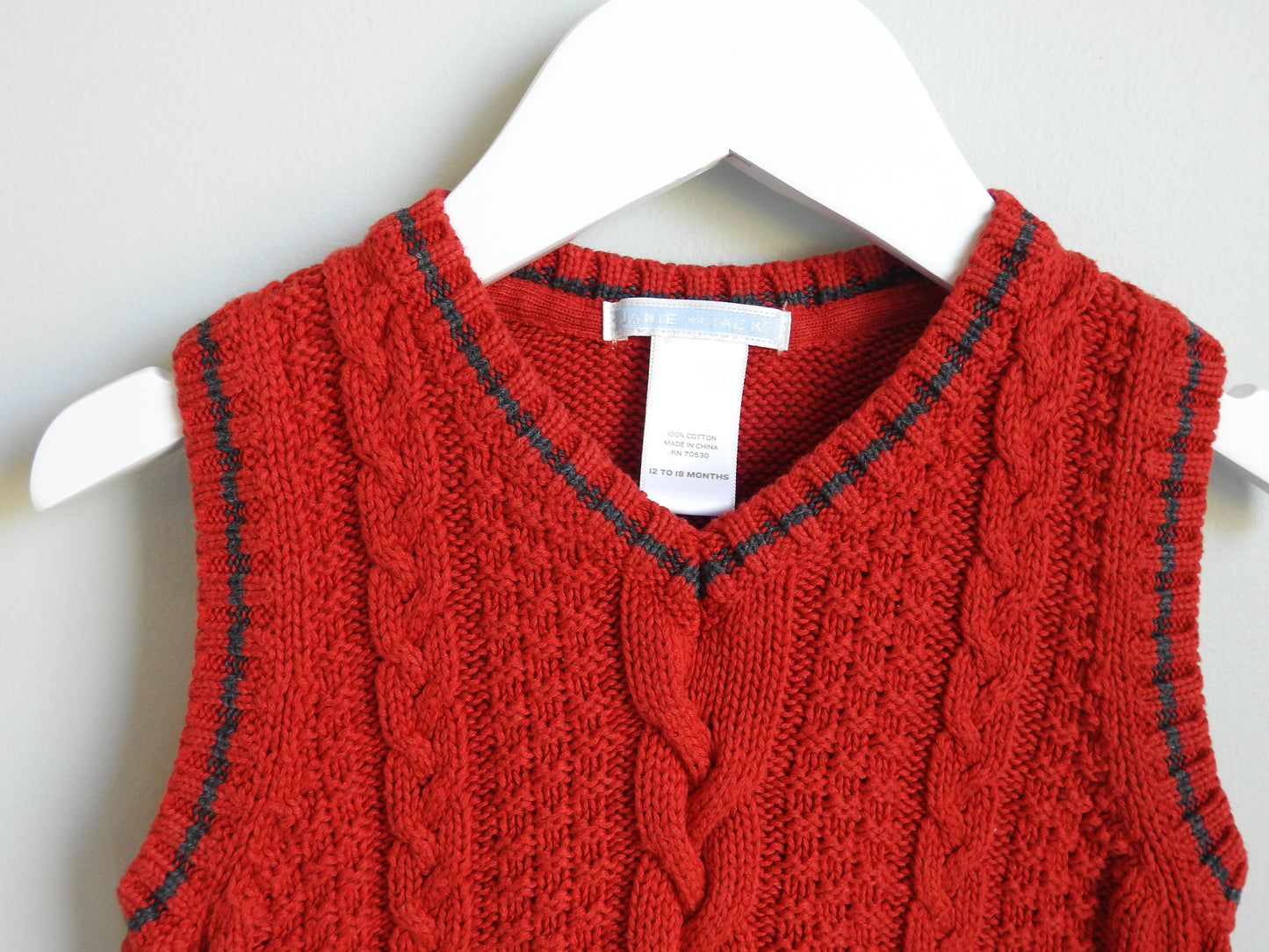 2012 Janie & Jack Red Orange Sweater Vest 12-18M