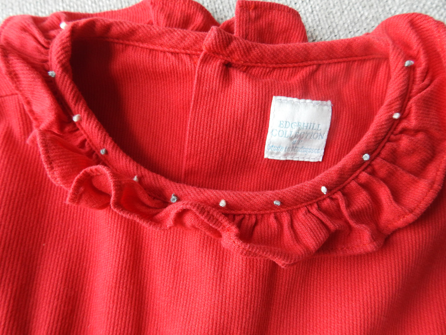 Edgehill Collection Red Corduroy Smocked Dress 4Y