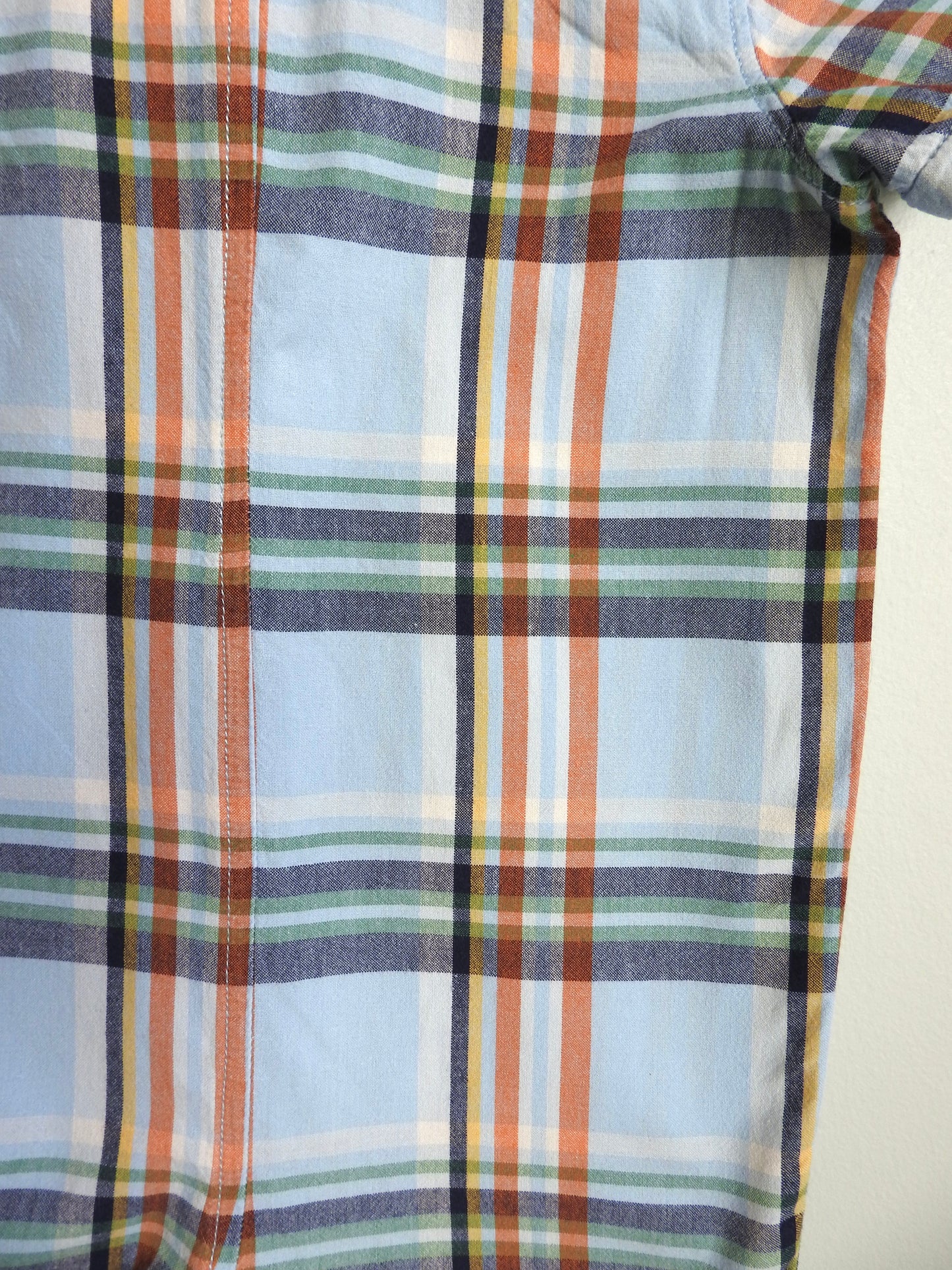 Baby Gap Blue Orange Plaid Collared Romper 18-24M