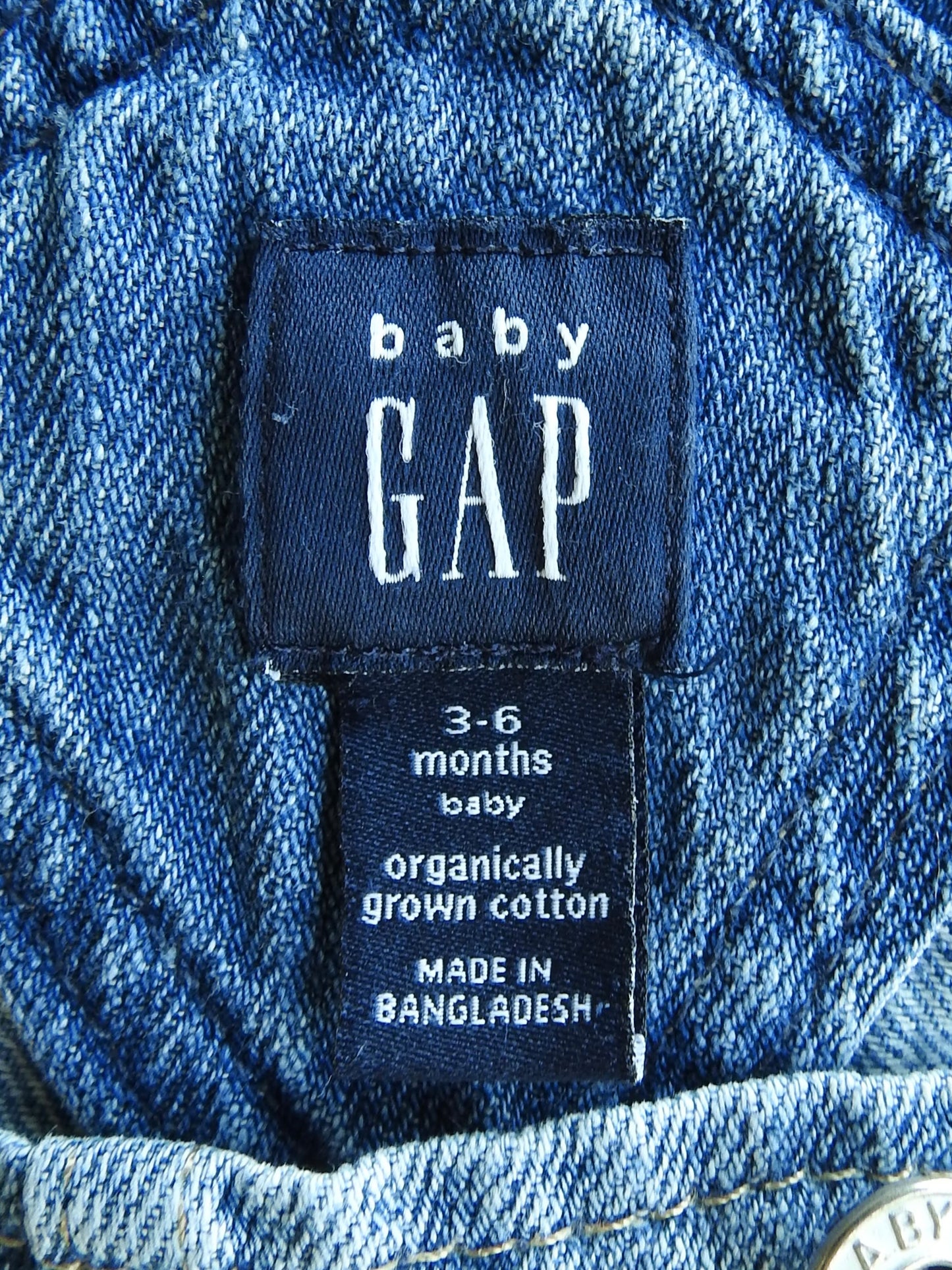 Baby Gap My First Denim Medium Light Wash Overalls 3-6M