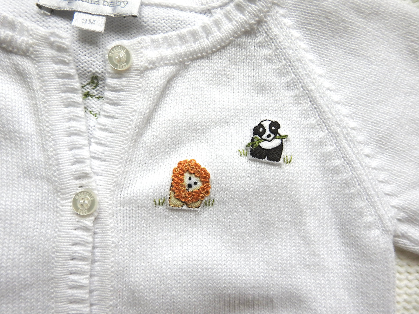 Magnolia Baby White Animals Cardigan 3M