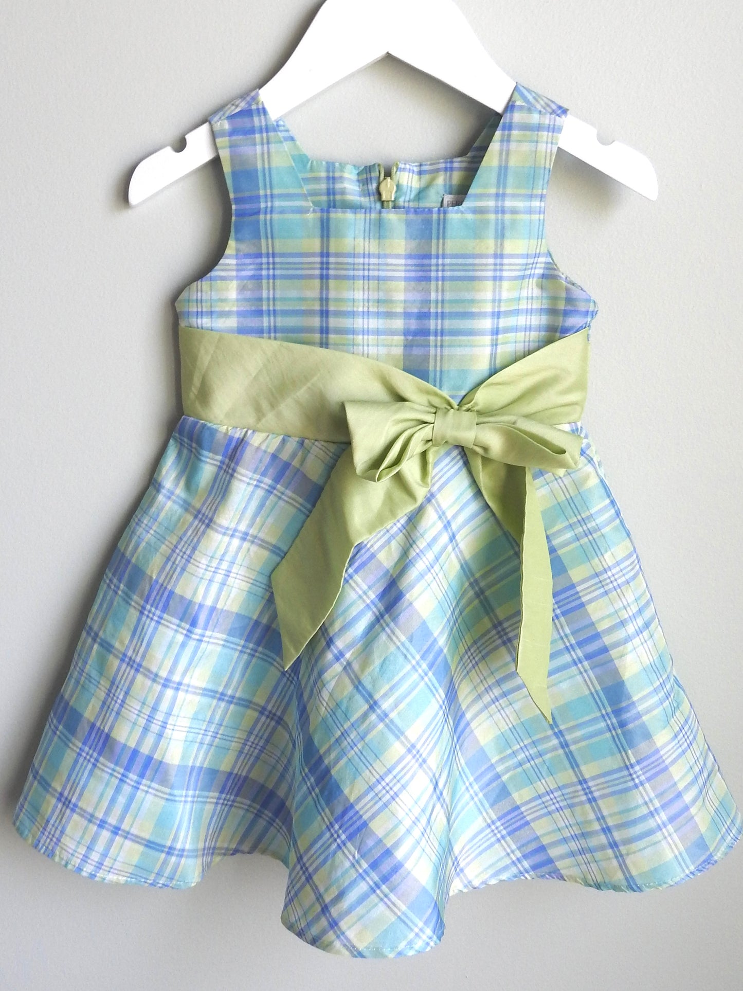 Vintage 90s/00s Perfectly Dressed Blue Green Plaid Dress 12M