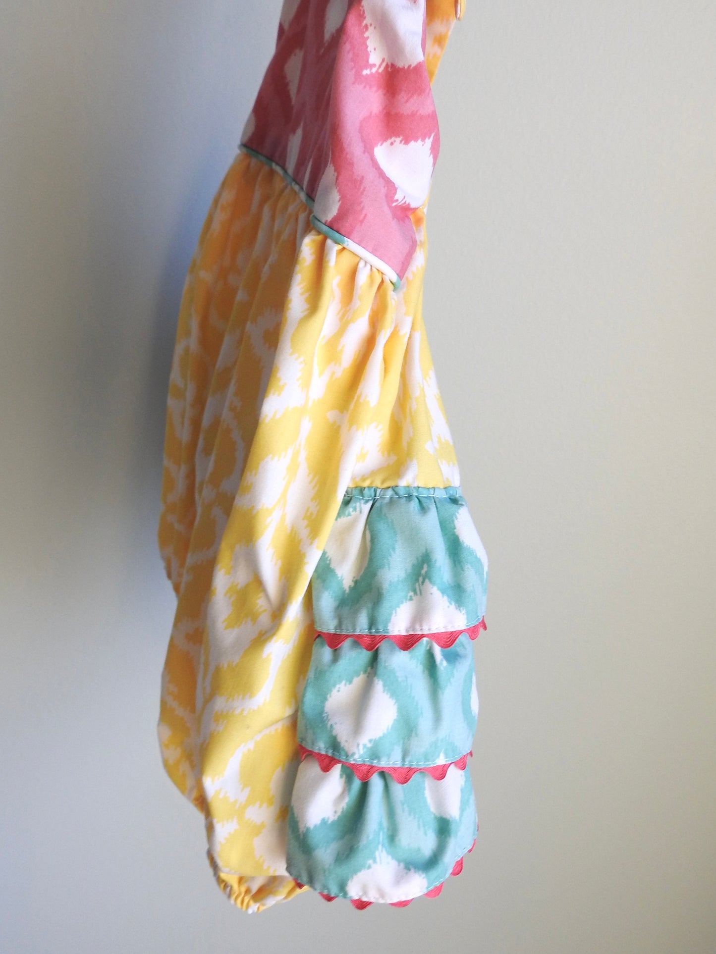 Shrimp & Grits Kids Yellow Pink Green Ruffle Romper 18M