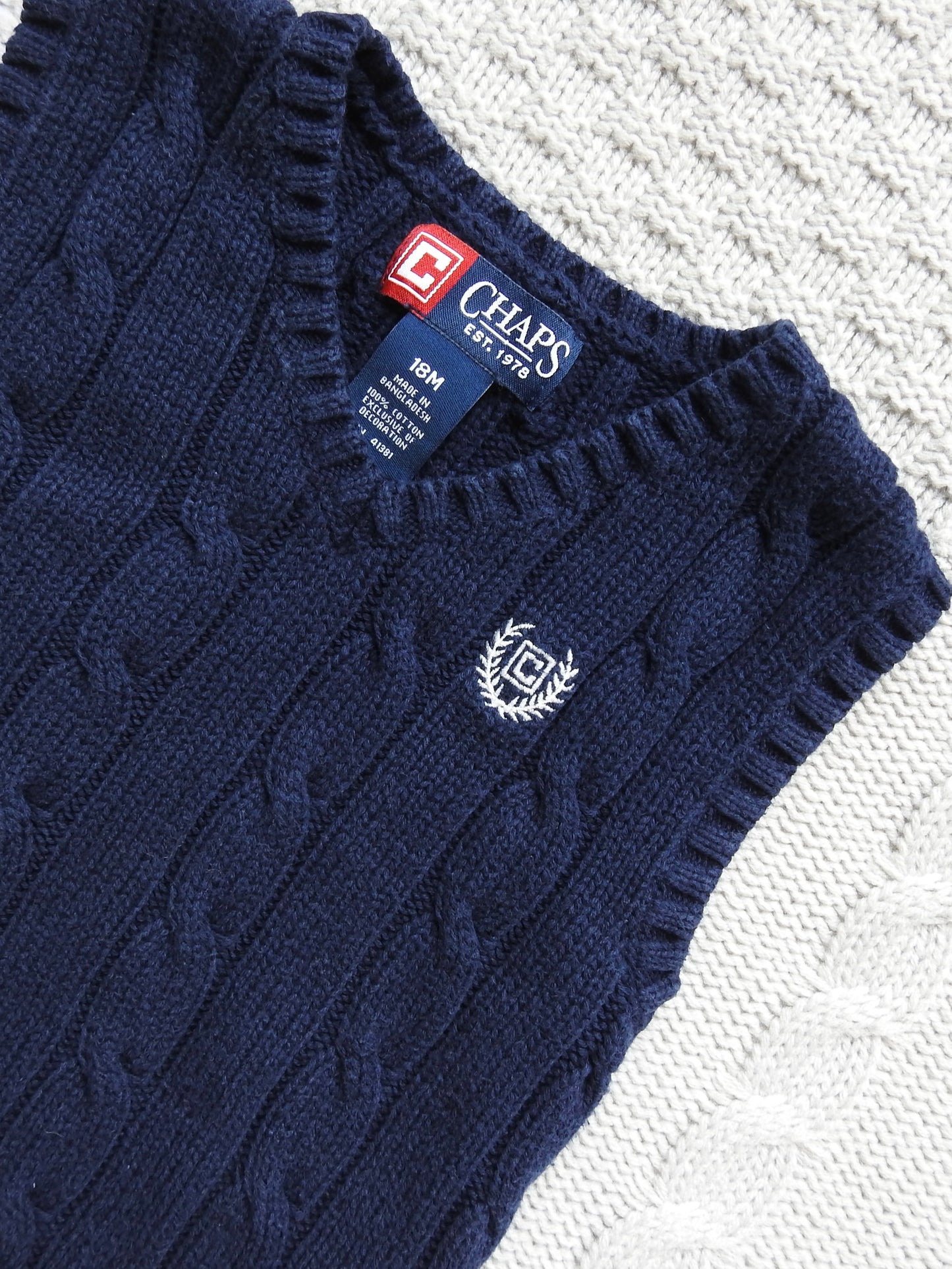 Chaps Navy Sweater Vest 18M