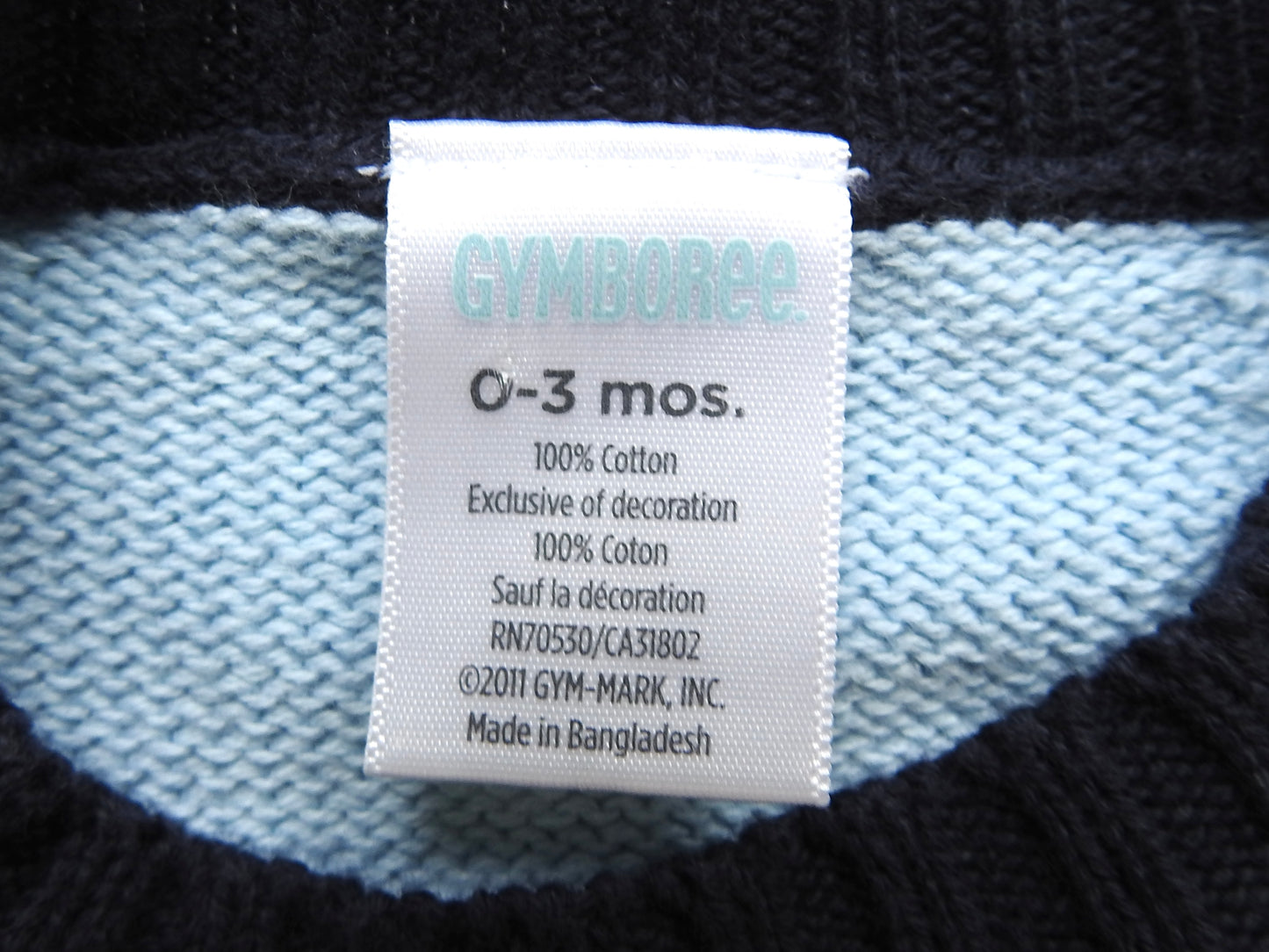 2011 Gymboree Blue Helicopter Sweater 0-3M