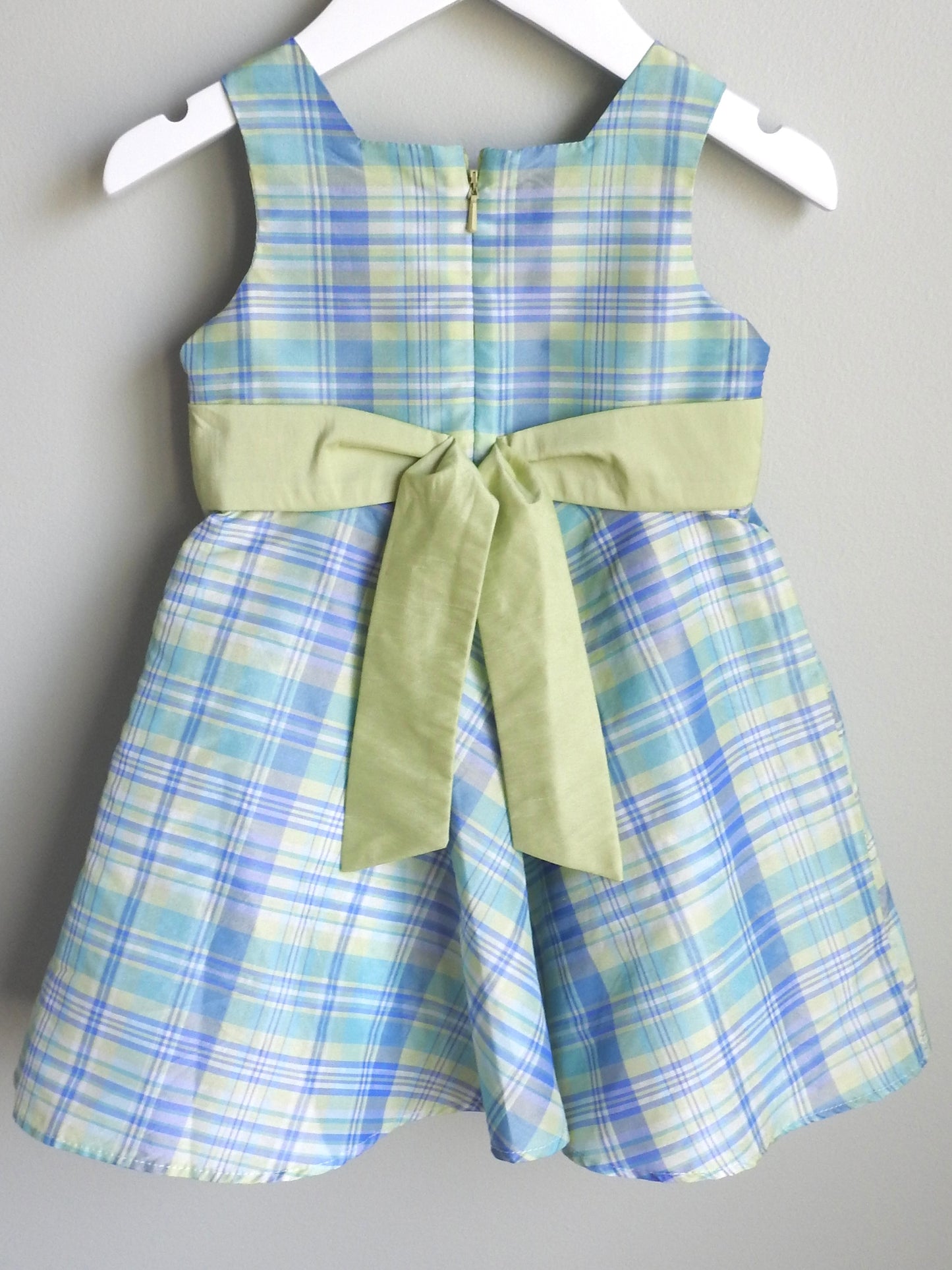 Vintage 90s/00s Perfectly Dressed Blue Green Plaid Dress 12M