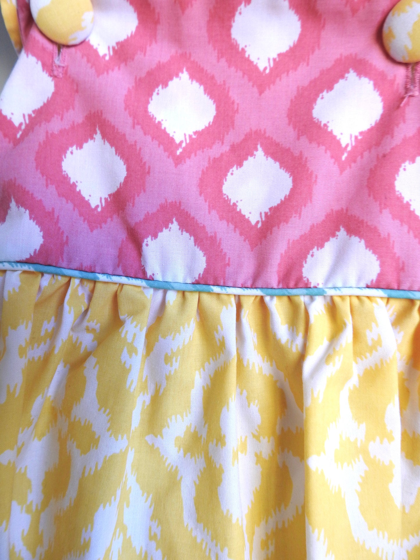 Shrimp & Grits Kids Yellow Pink Green Ruffle Romper 18M