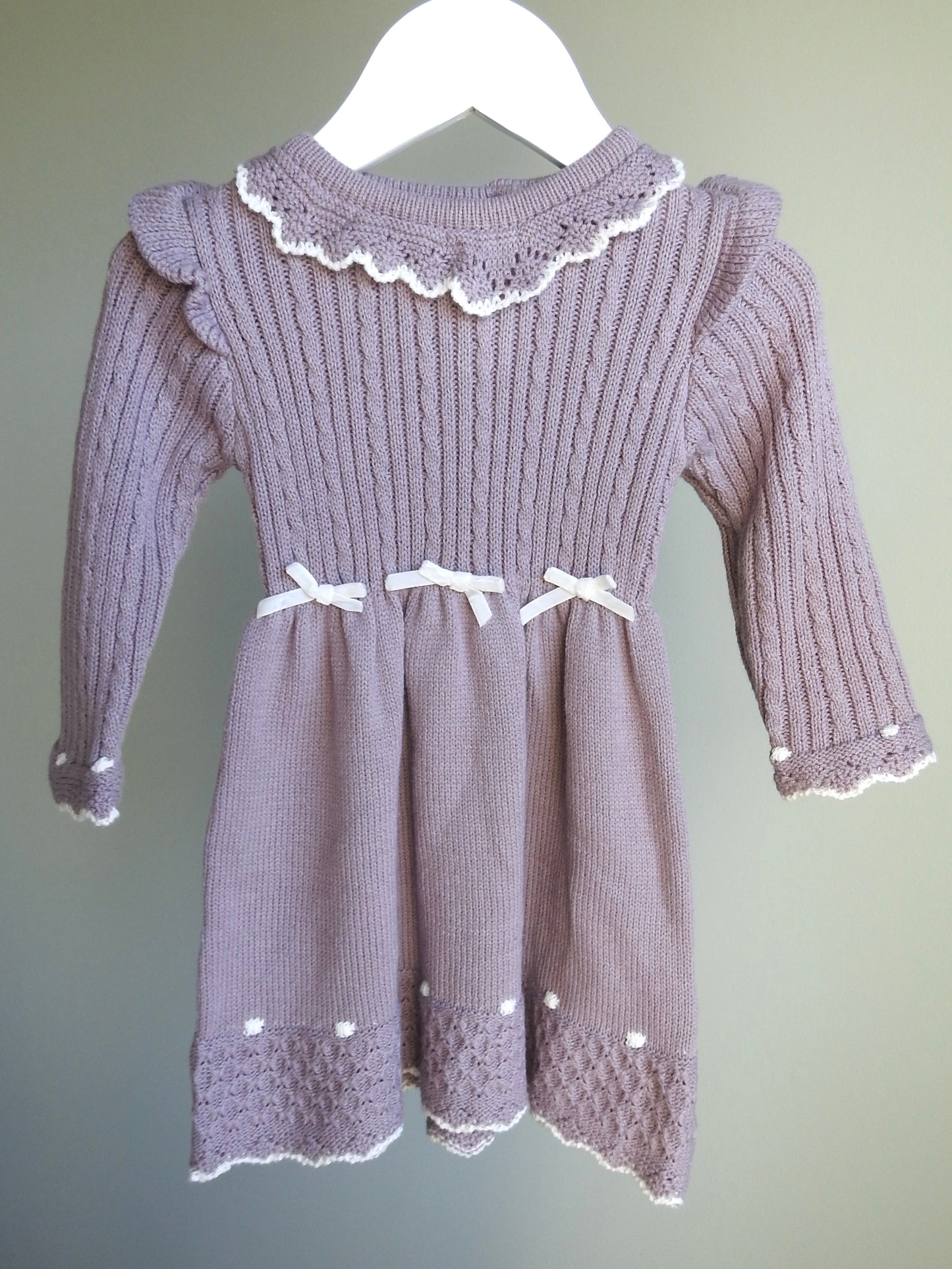 NWT Blueberi Boulevard Mauve Long Sleeve Knit Sweater Dress 18M