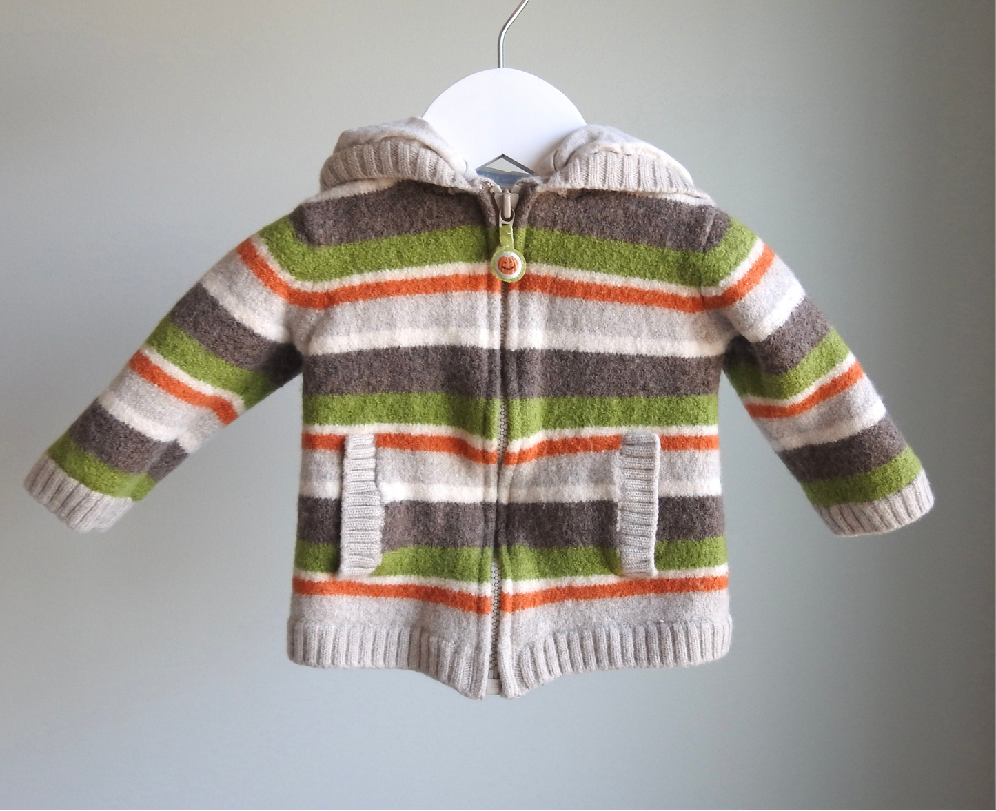 Vintage 2004 Janie & Jack Merino Wool Pumpkin Jacket 12-18M
