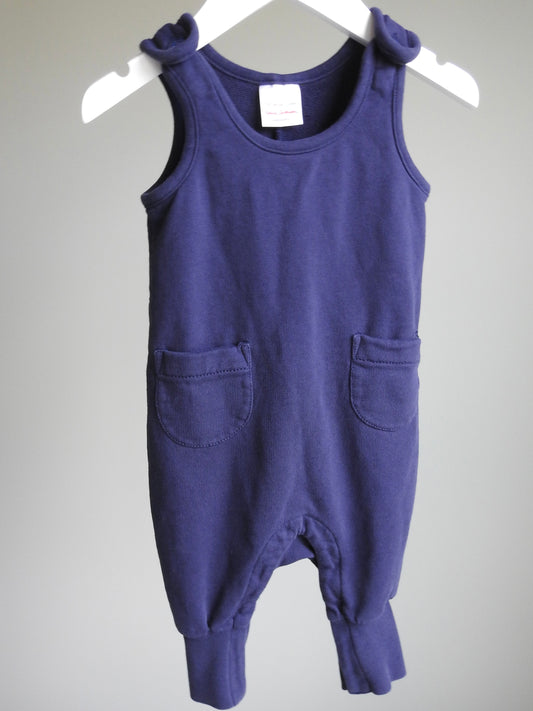 Hanna Andersson Navy French Terry Overalls 3-6M