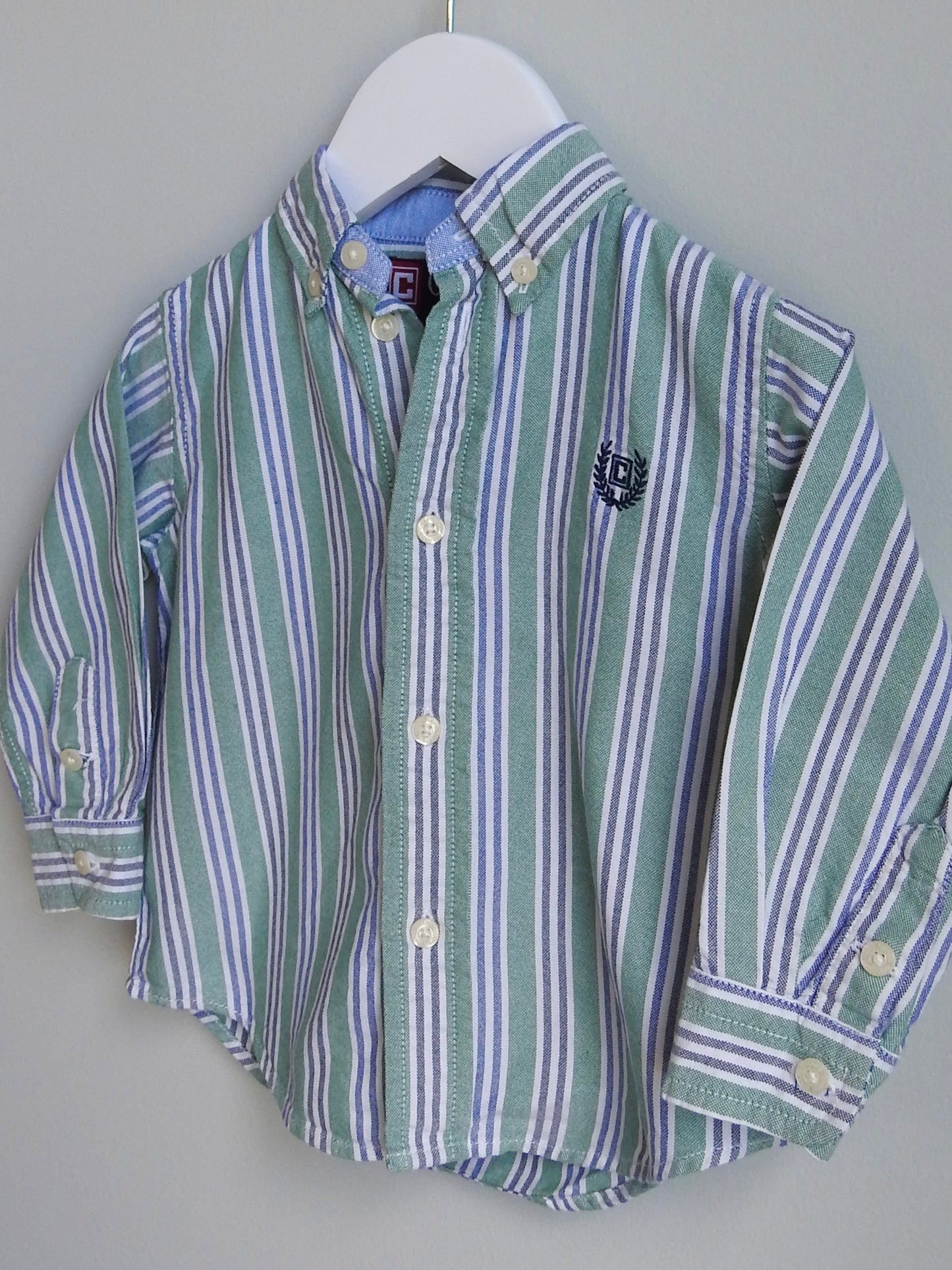 Chaps Green Button Down Shirt 18M
