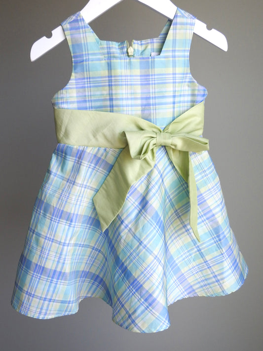 Vintage 90s/00s Perfectly Dressed Blue Green Plaid Dress 12M