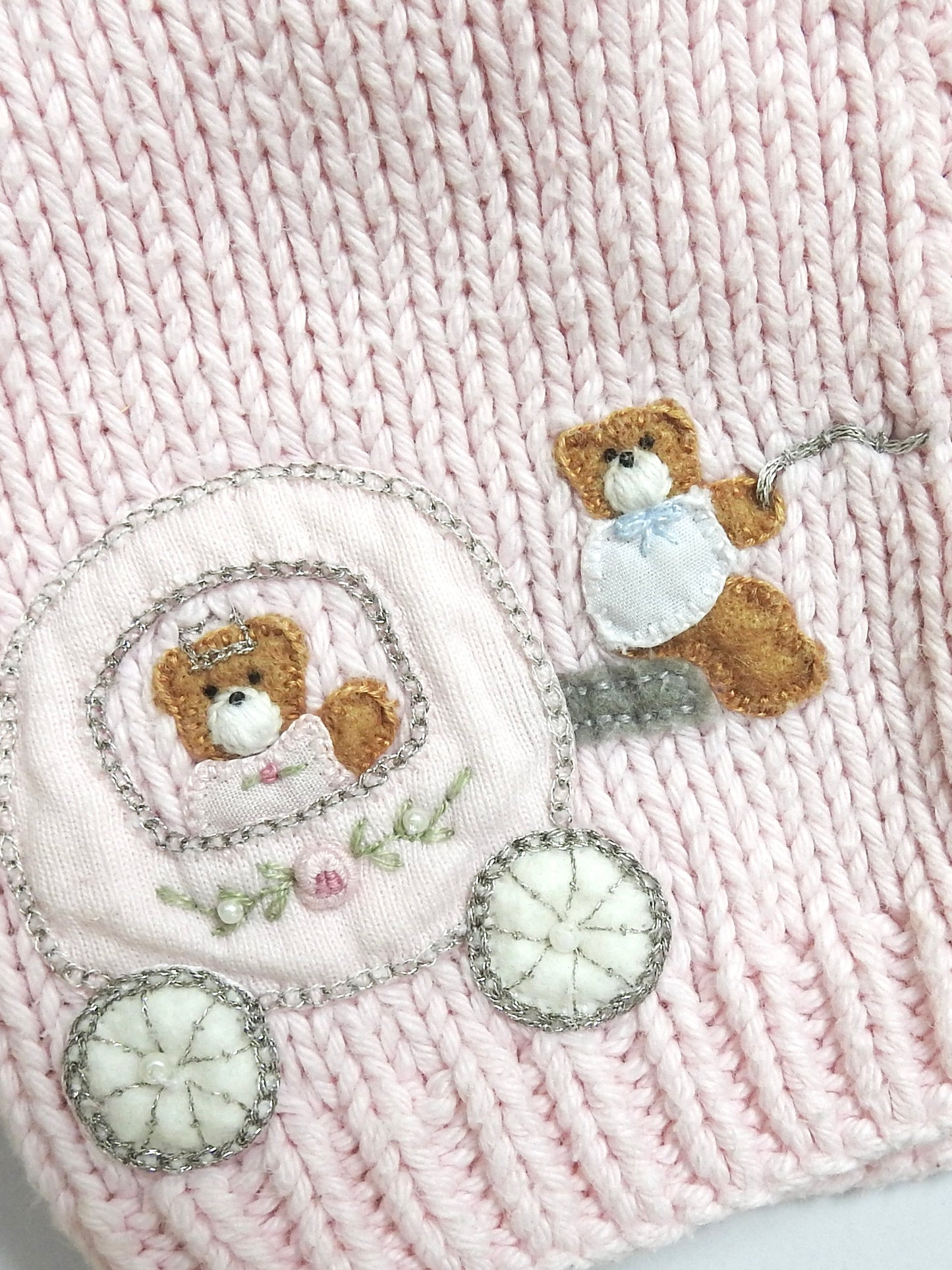 Vintage 00s Victoria Kids Pink Cinderella Teddy Bear Cardigan 6-12M