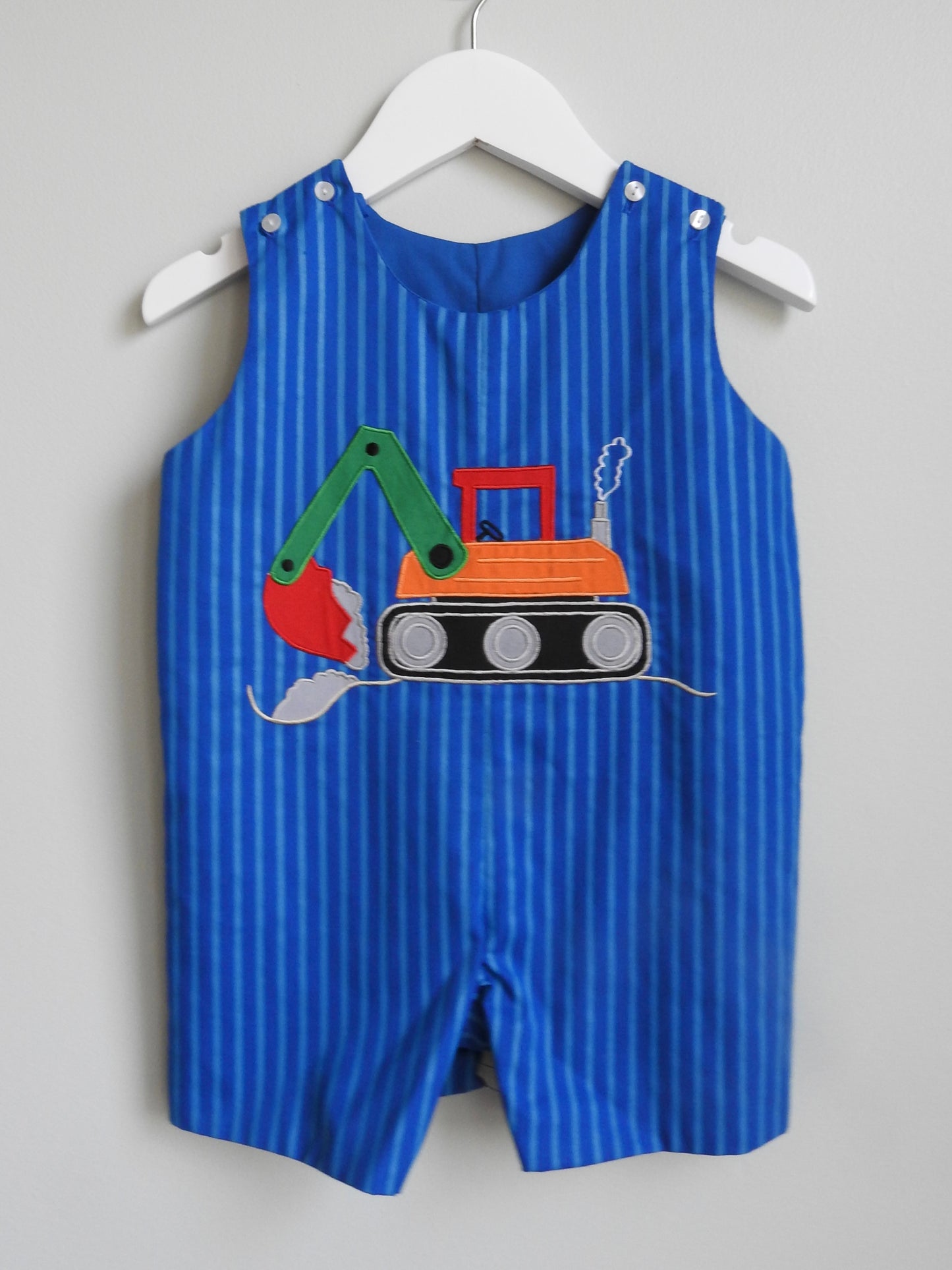 Sir John by Rosalina Reversible Seersucker Romper Truck Design 9M