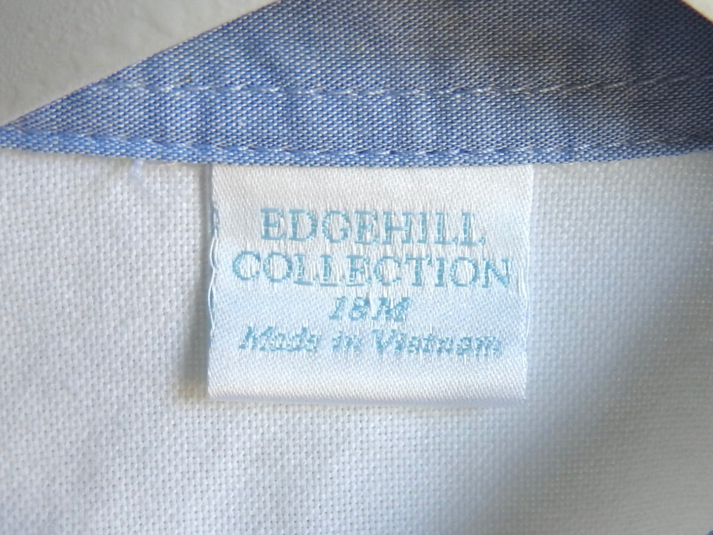 Edgehill Collection Classic White Long Sleeve Button Down Shirt 18M