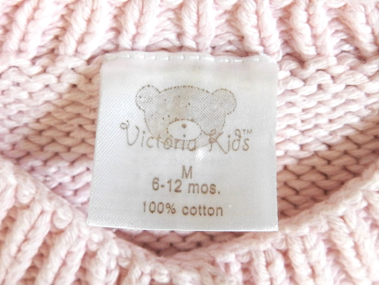 Vintage 00s Victoria Kids Pink Cinderella Teddy Bear Cardigan 6-12M