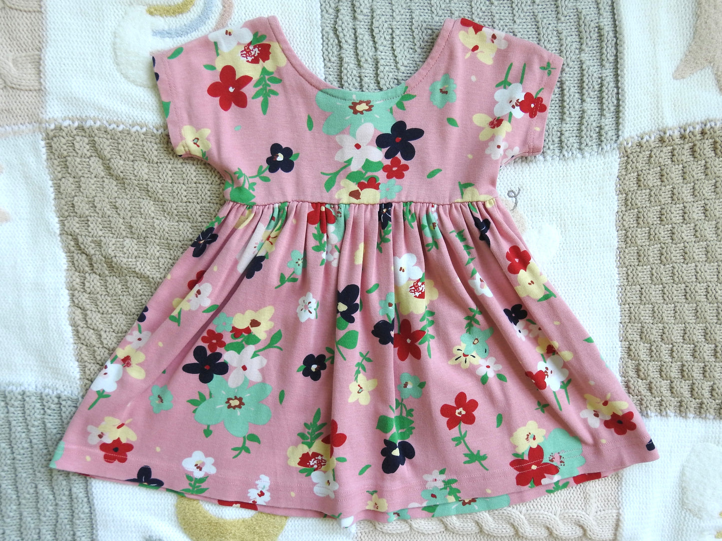 Vintage 90s/00s Hanna Andersson Pink Floral Play Dress 2Y