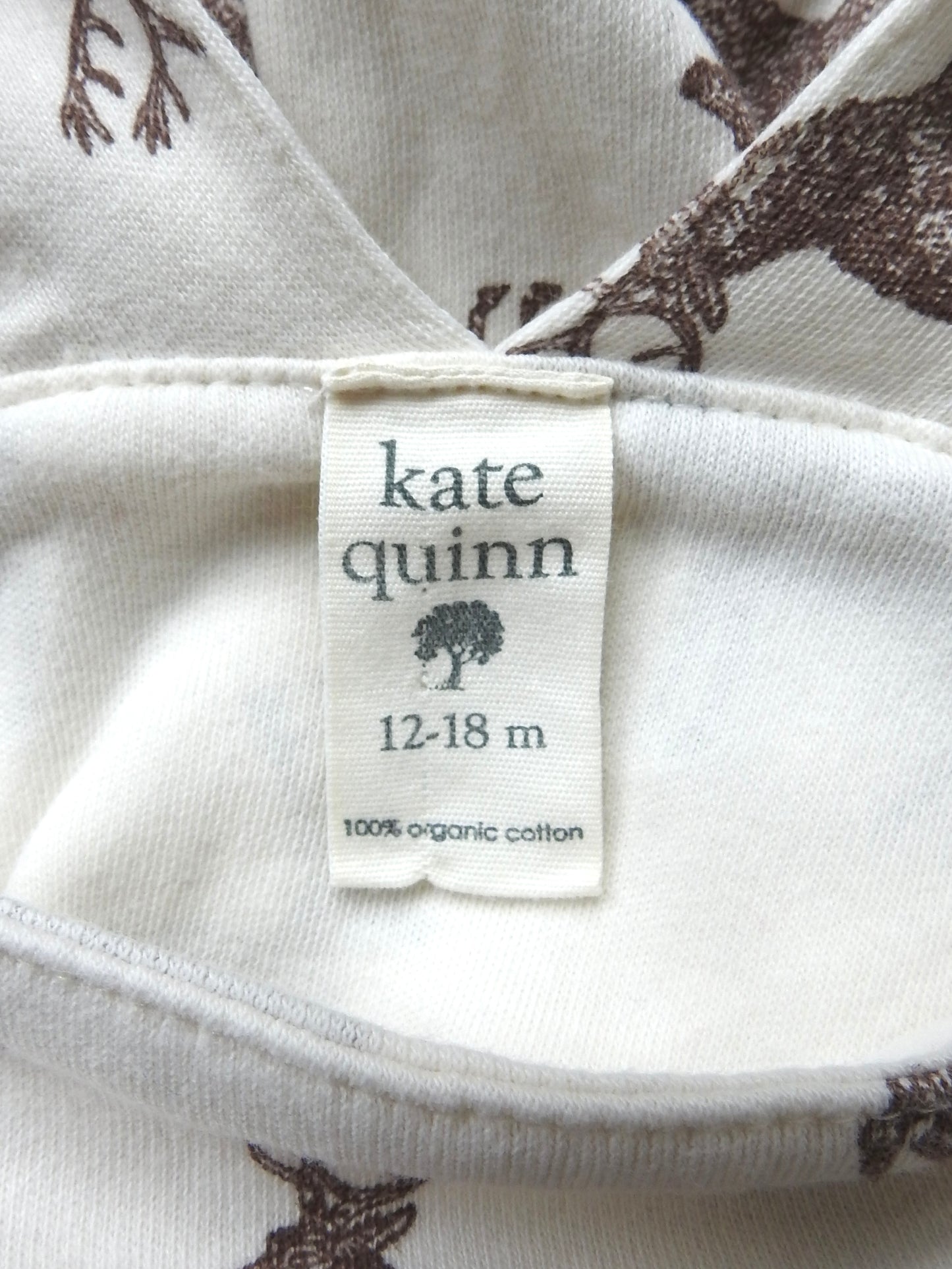 Kate Quinn Stag Pattern Neutral Romper 12-18M