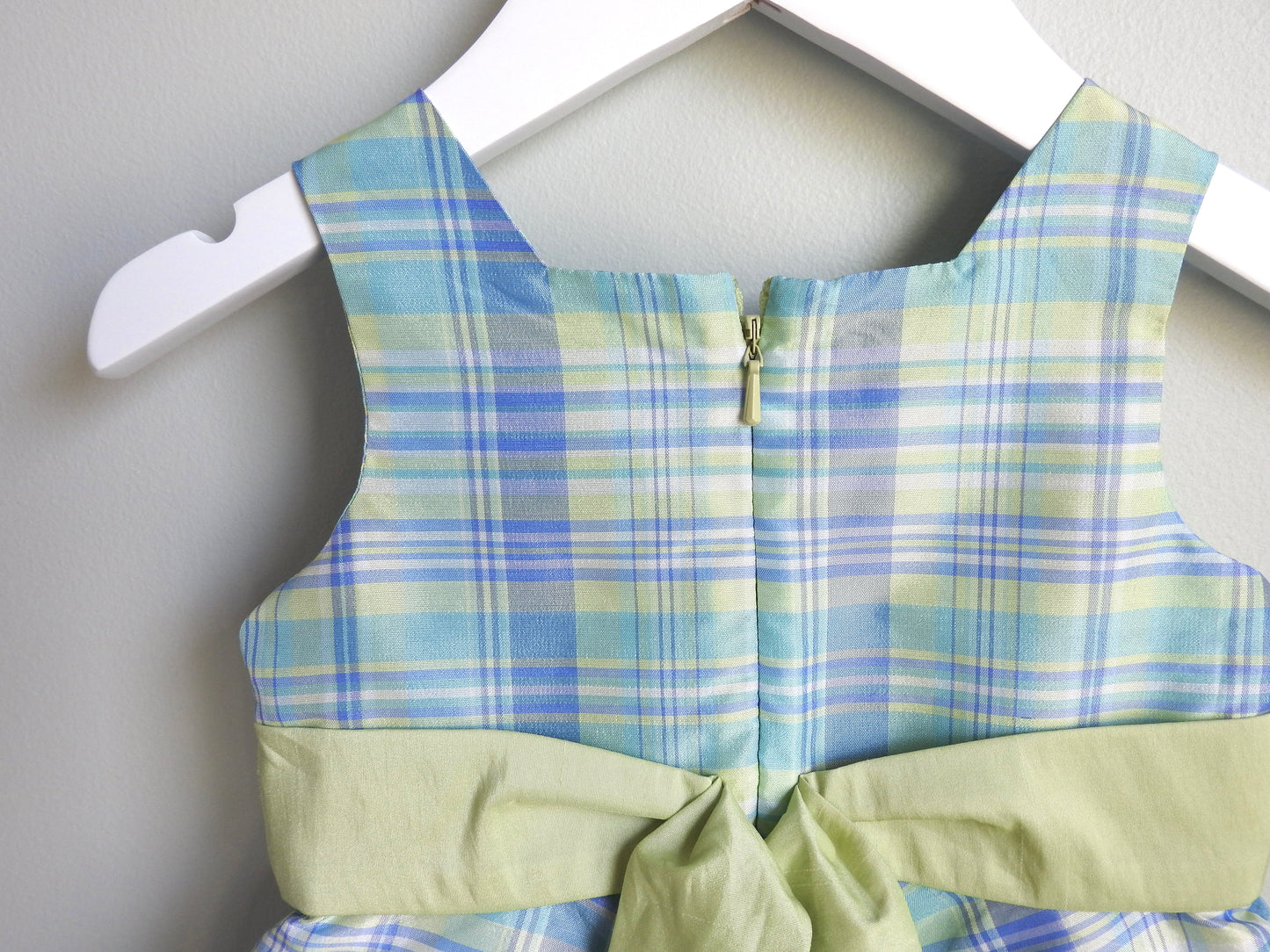 Vintage 90s/00s Perfectly Dressed Blue Green Plaid Dress 12M