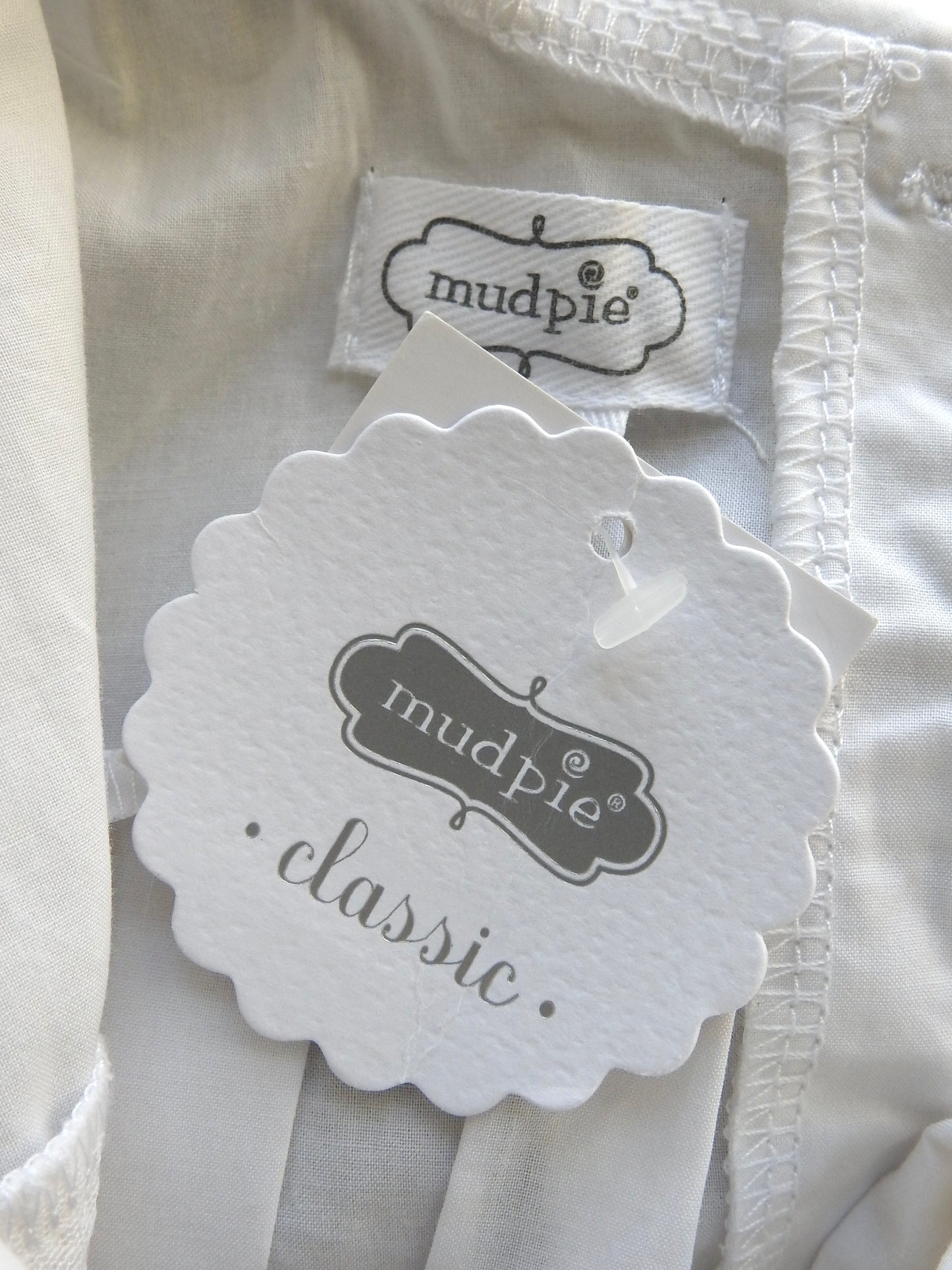NWT Mud Pie White Smocked Christening Gown 0-6M