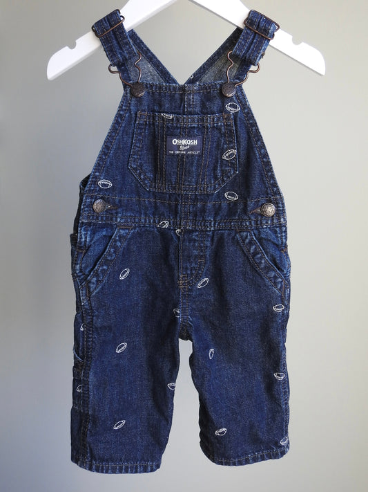 Oshkosh B'gosh Football Denim Long Overalls 6M