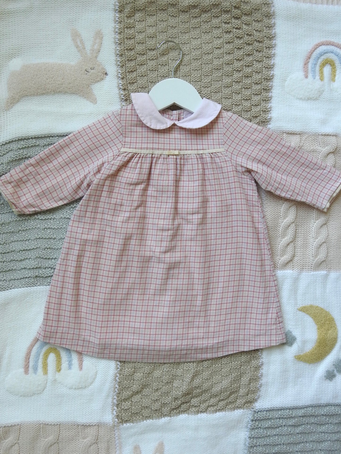 Vintage 80s/90s Jacadi Pink Plaid Dress 12M