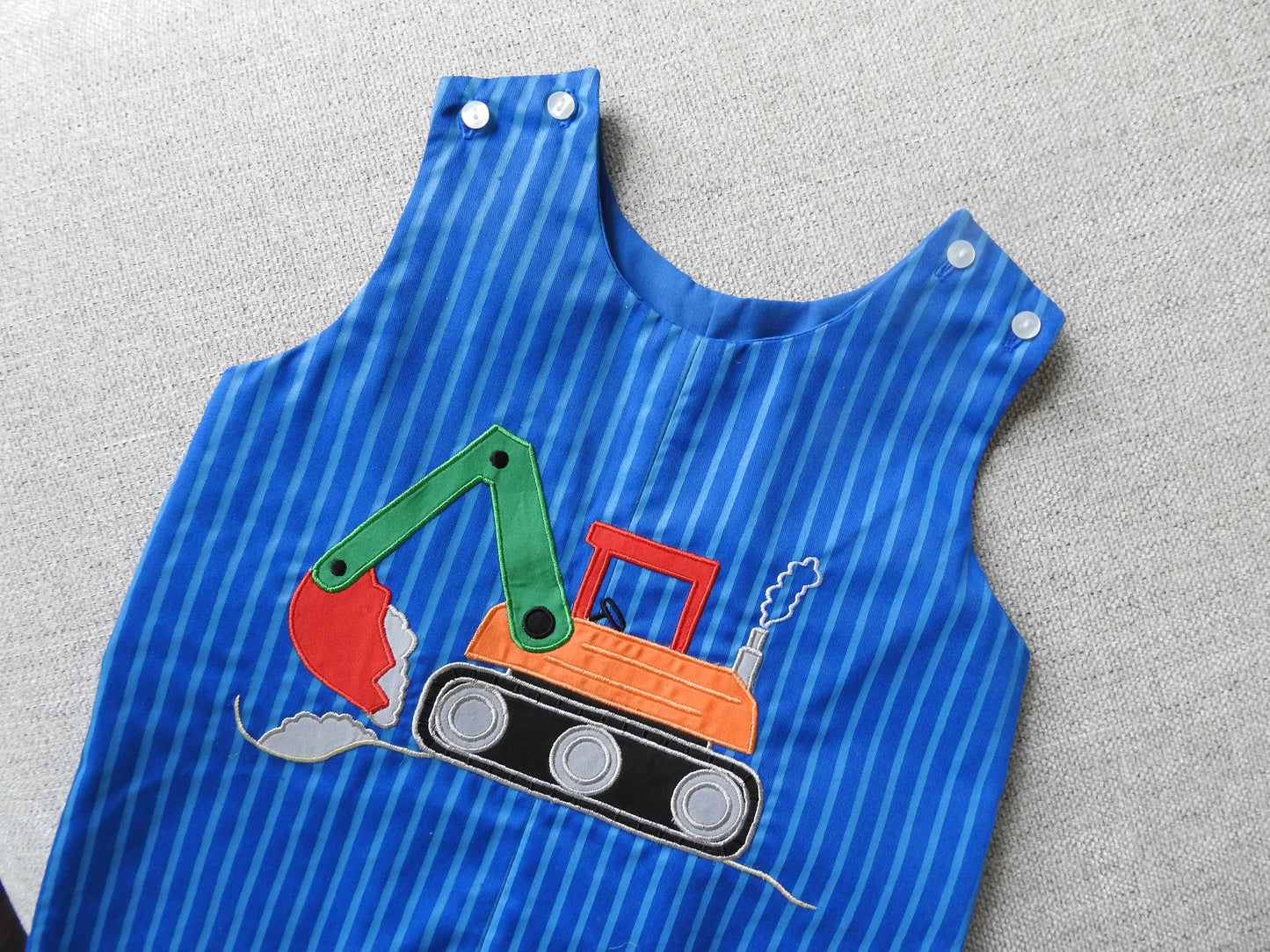 Sir John by Rosalina Reversible Seersucker Romper Truck Design 9M
