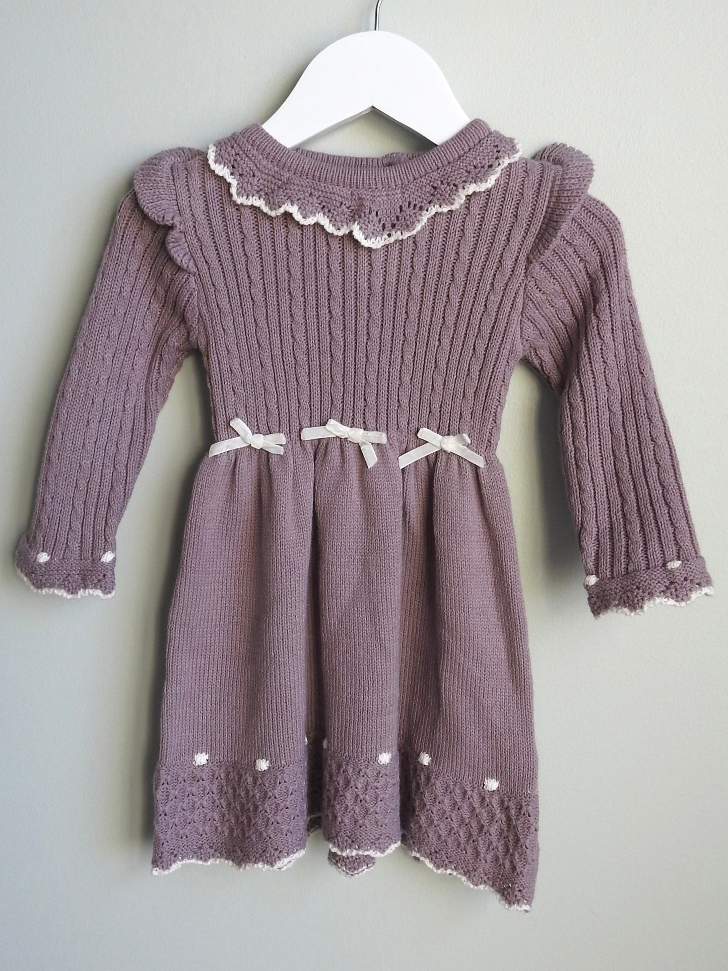NWT Blueberi Boulevard Mauve Long Sleeve Knit Sweater Dress 18M