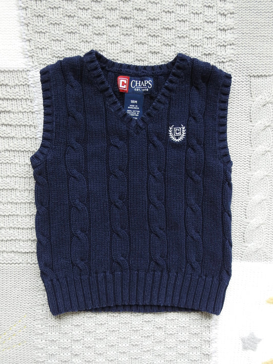 Chaps Navy Sweater Vest 18M