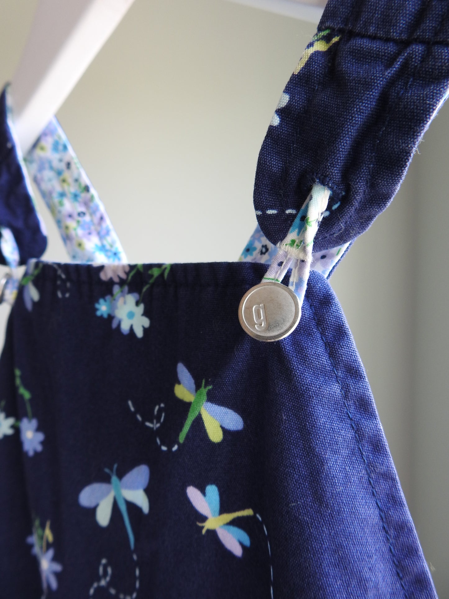 Vintage 2001 Gymboree Navy Floral Overalls 18-24M