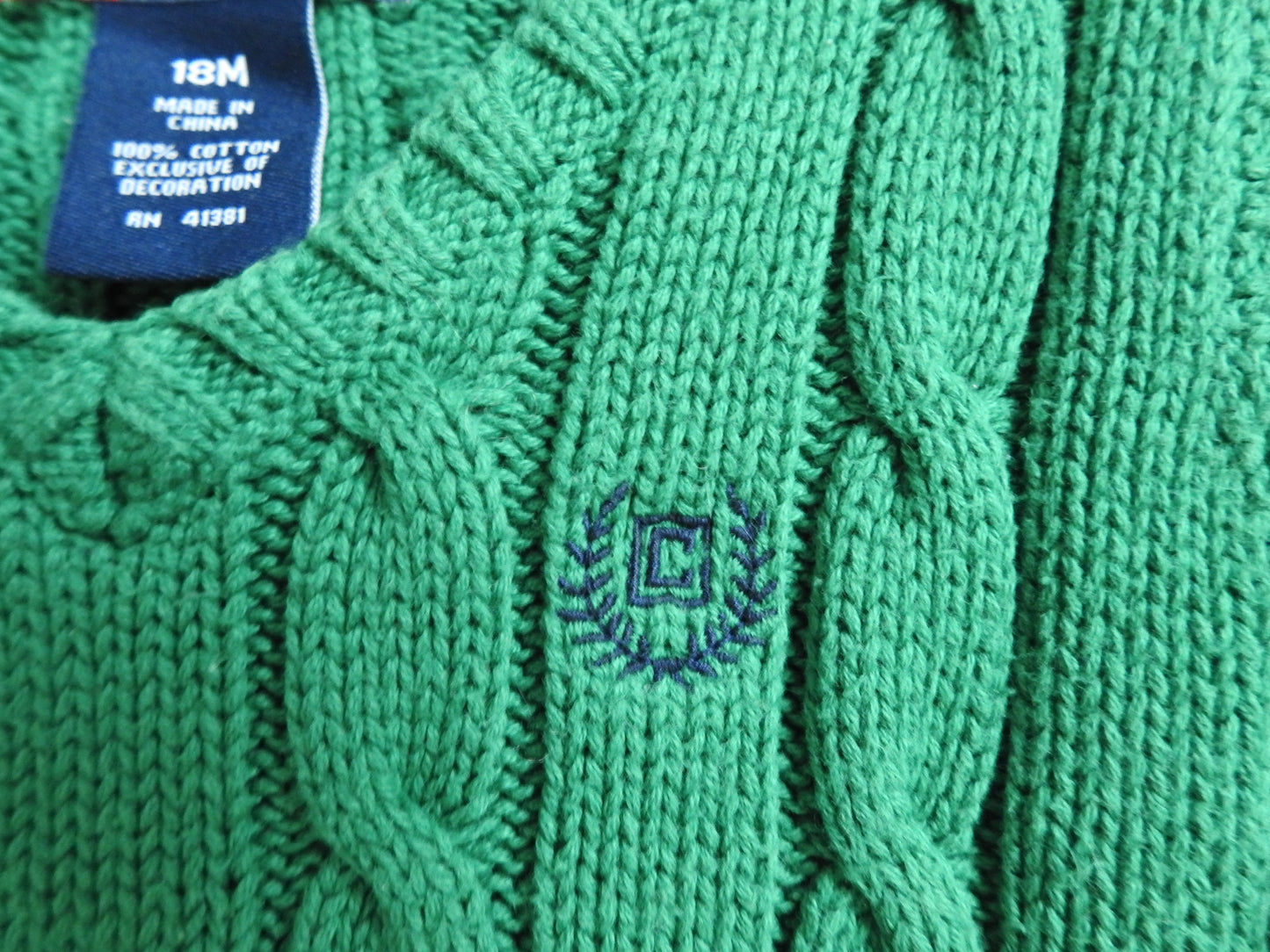 Chaps Green Sweater Vest 18M