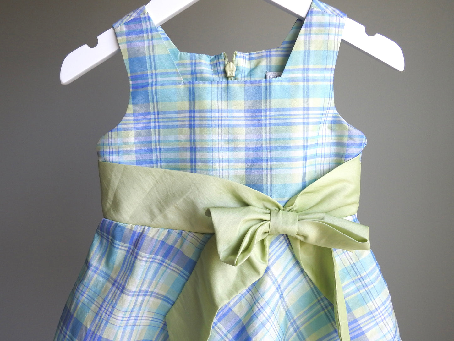 Vintage 90s/00s Perfectly Dressed Blue Green Plaid Dress 12M
