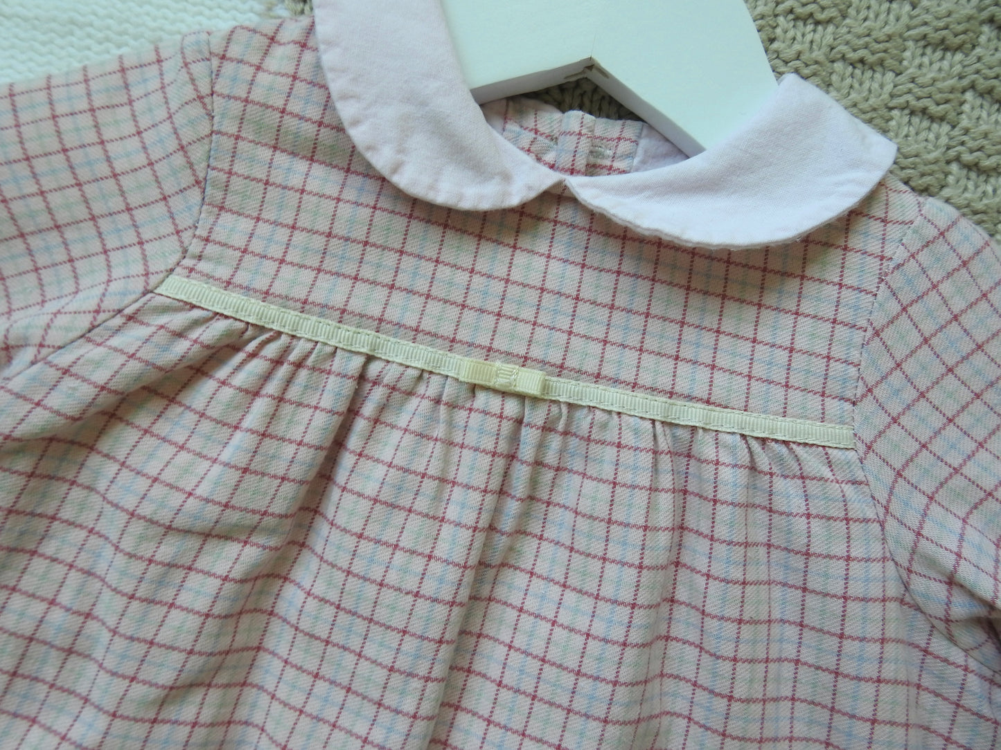 Vintage 80s/90s Jacadi Pink Plaid Dress 12M