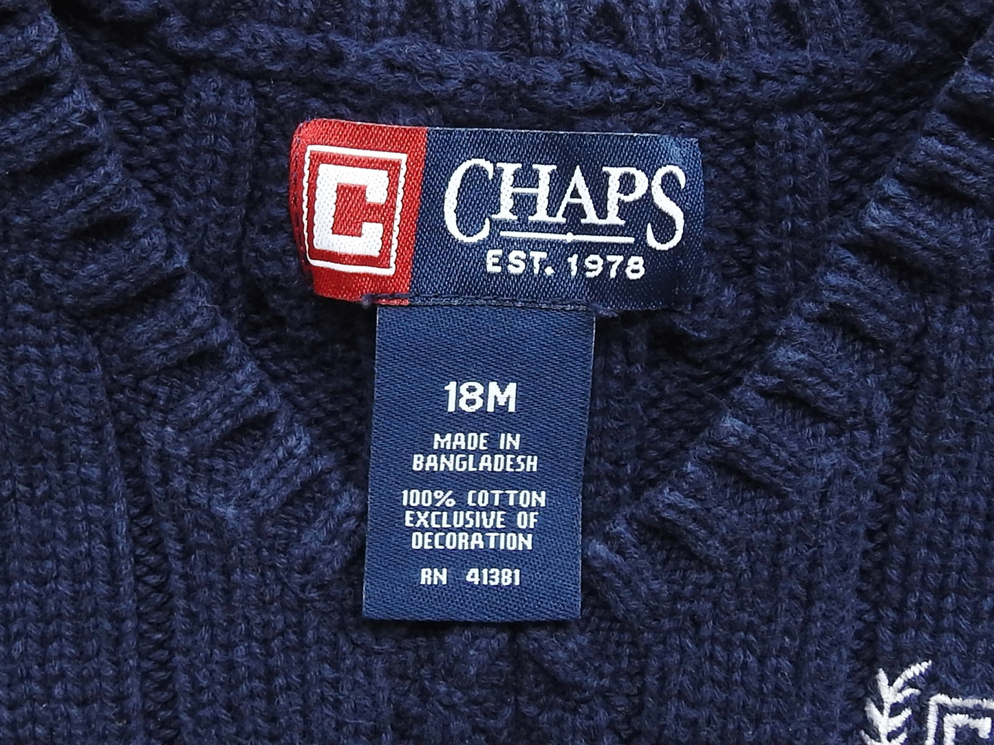 Chaps Navy Sweater Vest 18M