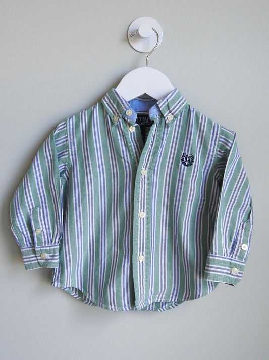 Chaps Green Button Down Shirt 18M
