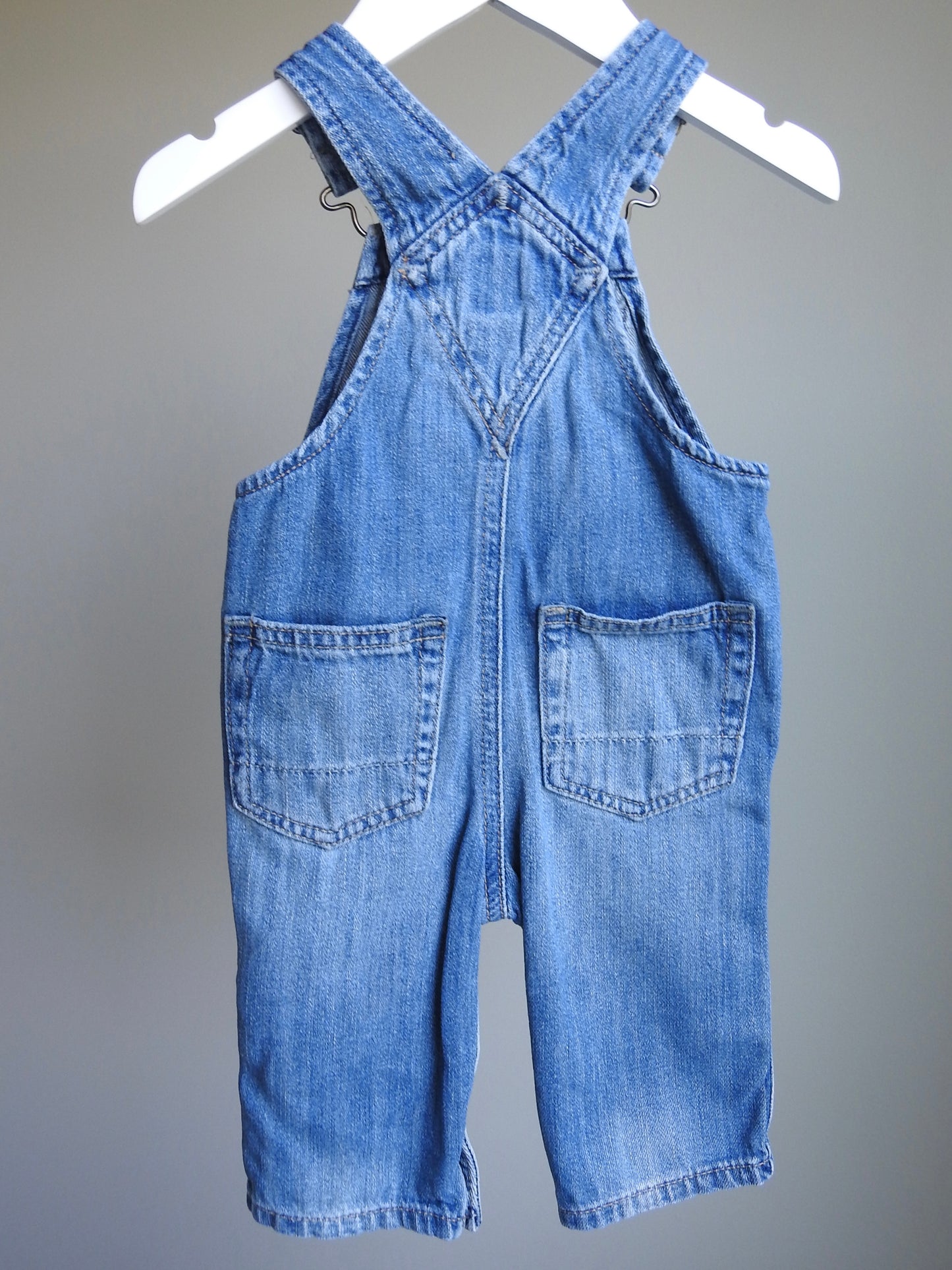 Baby Gap My First Denim Medium Light Wash Overalls 3-6M