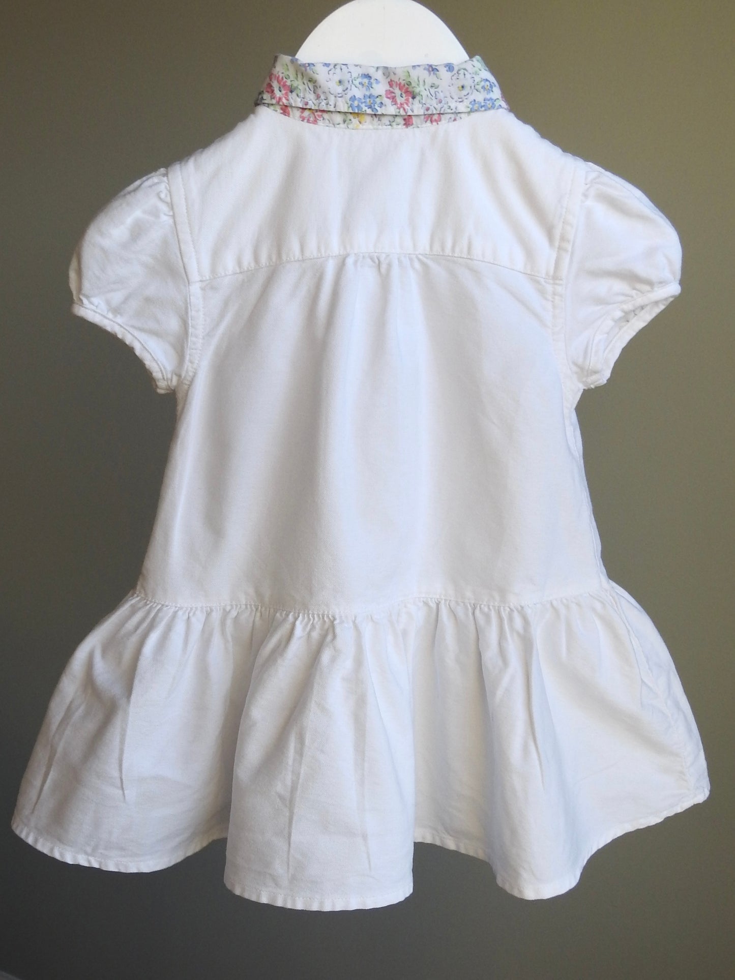 Vintage 90s/00s Ralph Lauren White Floral Short Sleeve Dress 12M