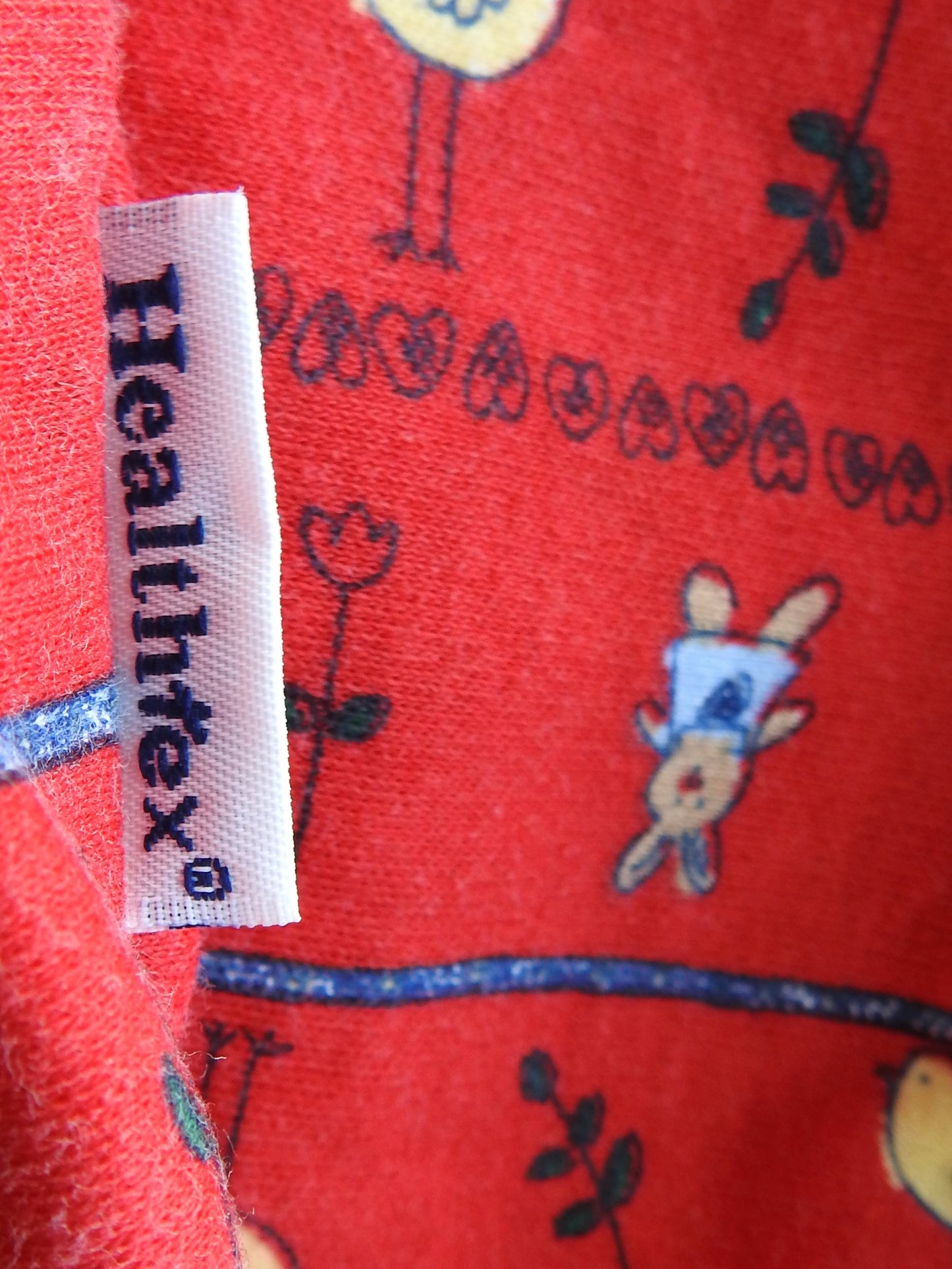 Vintage 80s/90s Healthtex Red Blue Animal Print Romper 12M