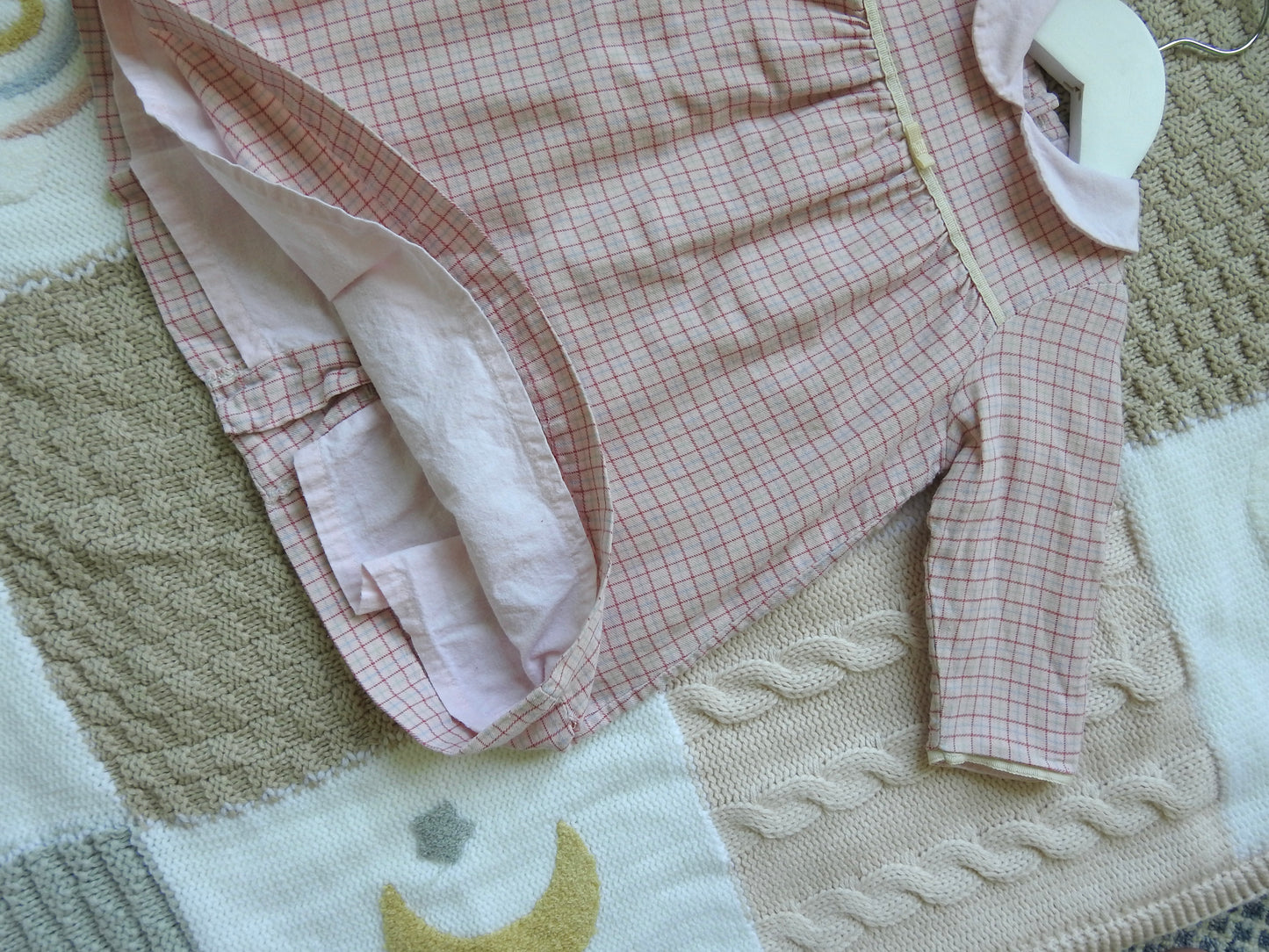 Vintage 80s/90s Jacadi Pink Plaid Dress 12M