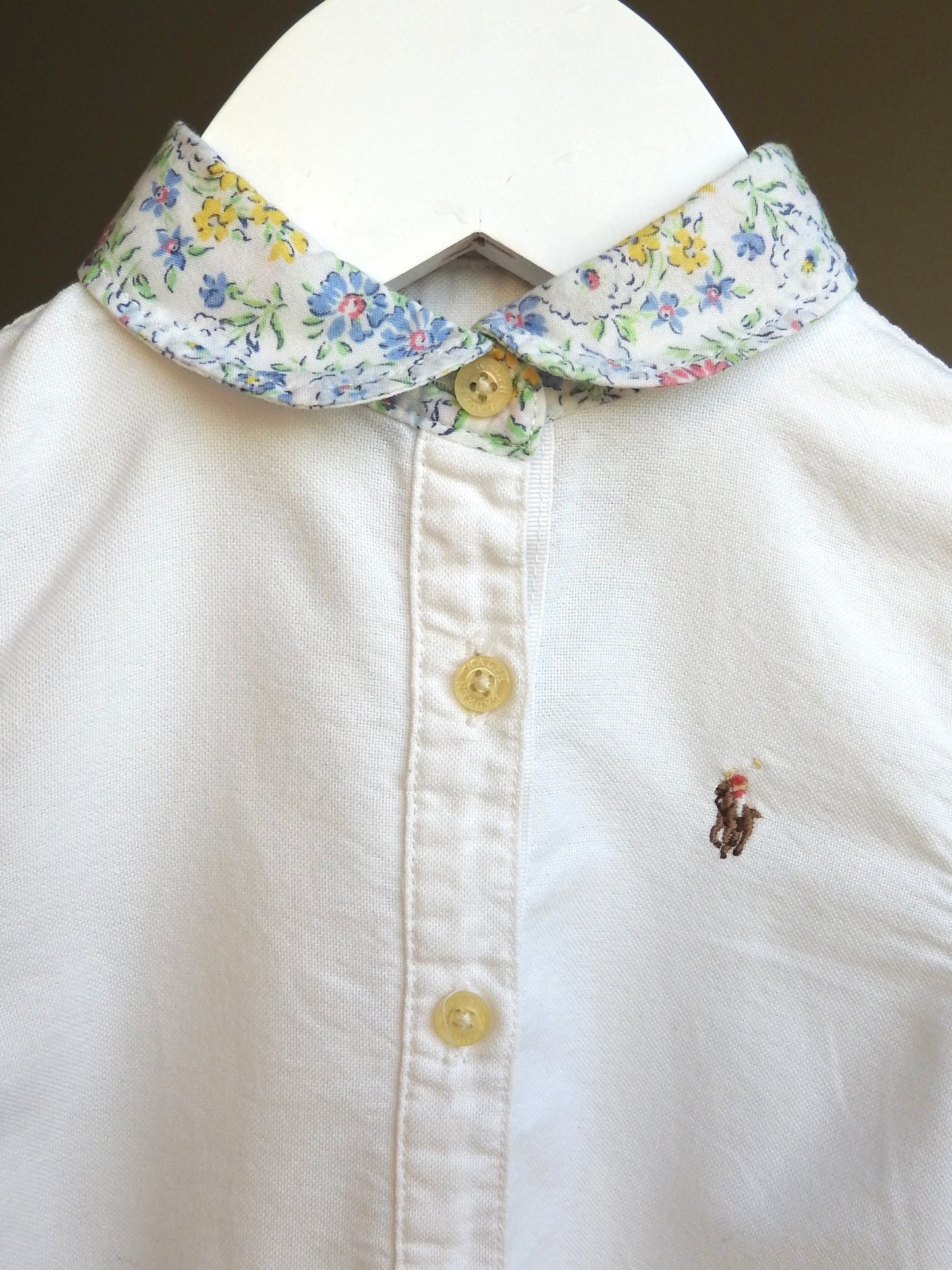 Vintage 90s/00s Ralph Lauren White Floral Short Sleeve Dress 12M